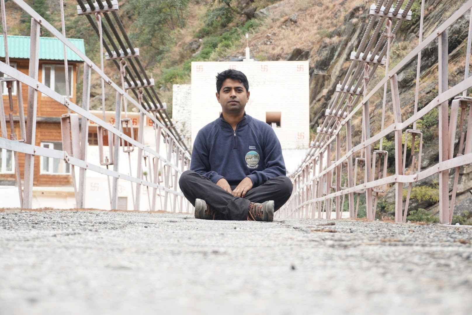 Me sitting on a bridge in Vishnuprayag