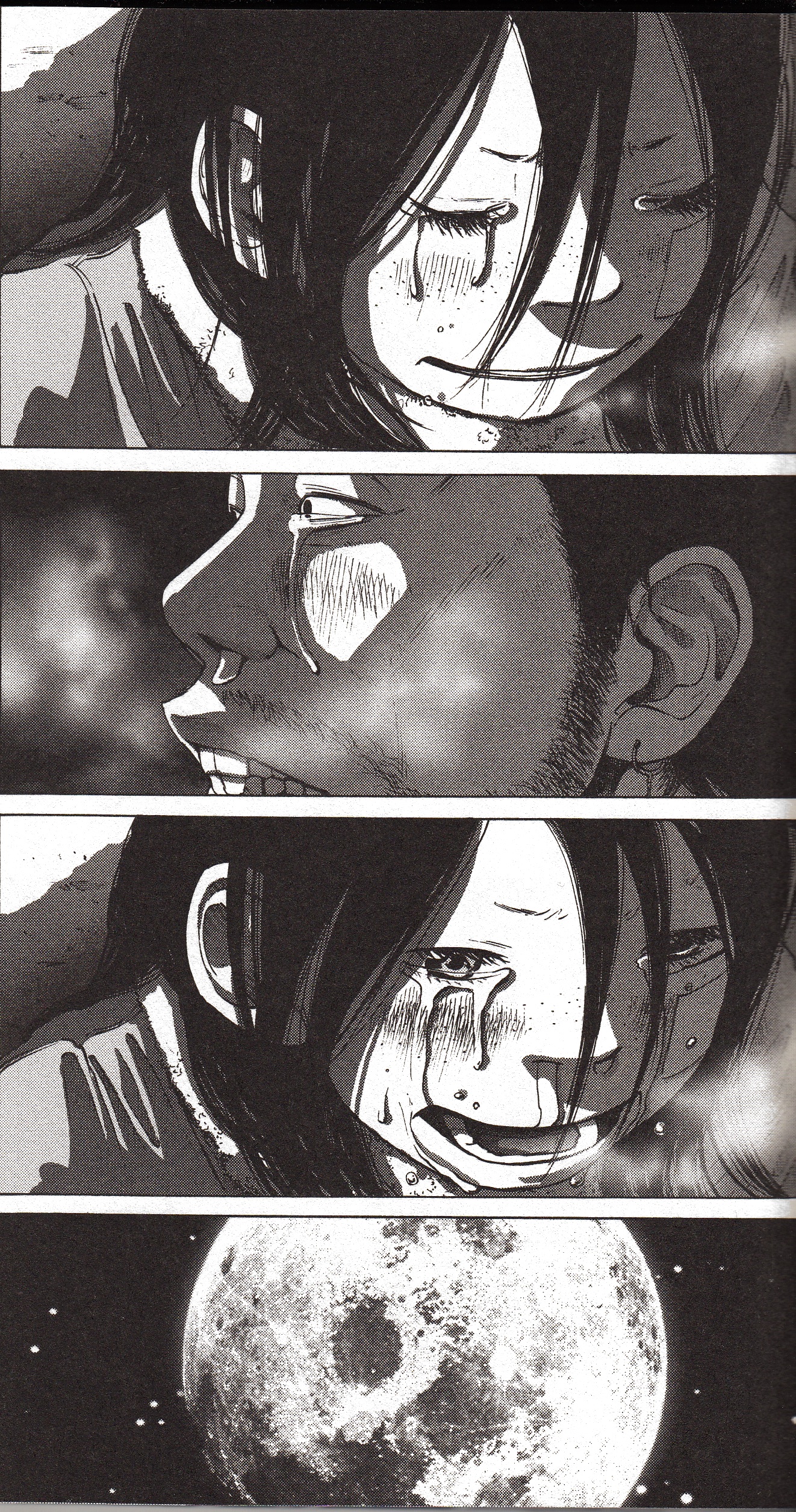 In isolation, these panels may appear to be too melodramatic. Yet, in context, they sit very well with the flow of the story. This is the only point where Rip finally sheds a tear in memory of Taneda.