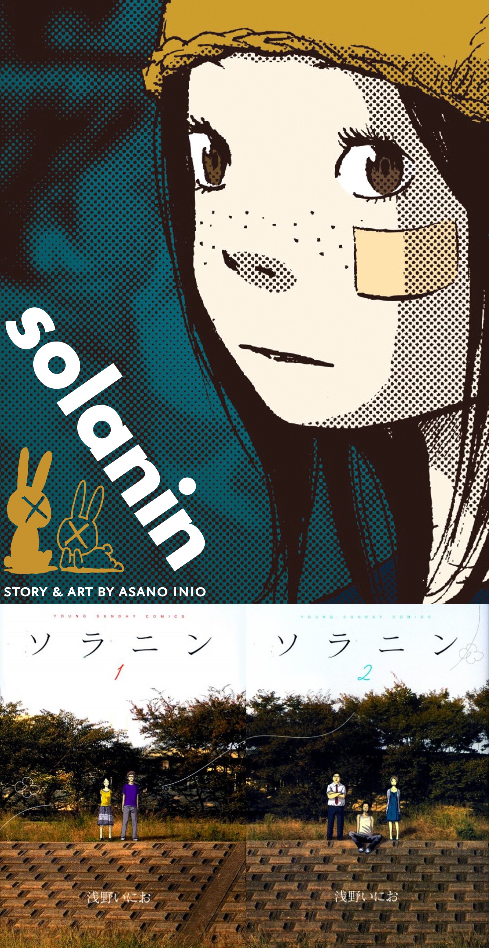 (Top) The Viz Signature edition cover. (Bottom) The two volume Japanese edition covers.