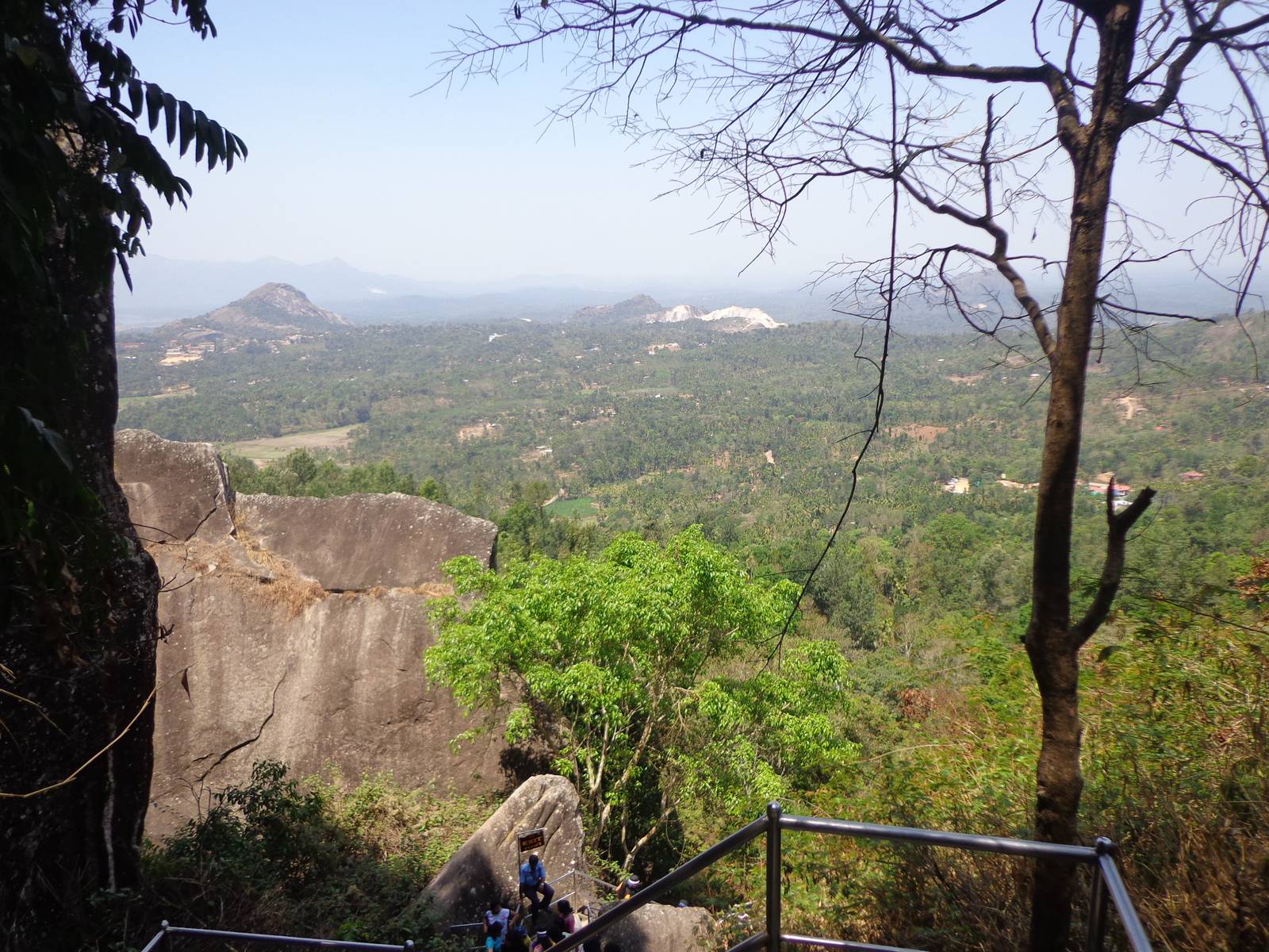 The view of the settlements from the entrance of upper Edakkal caves.