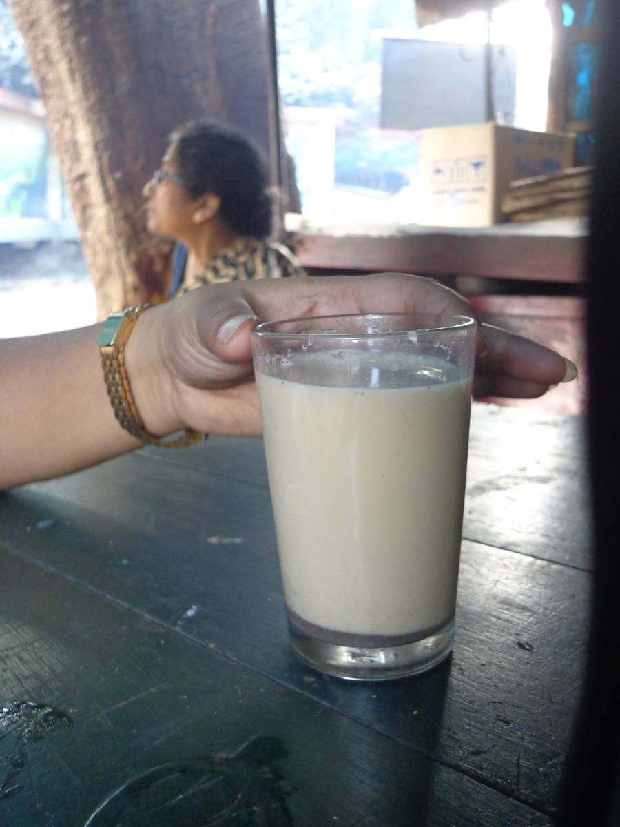 The tea shop used some type of tea dust - much like coffee - and did not strain it. It tasted different and good.