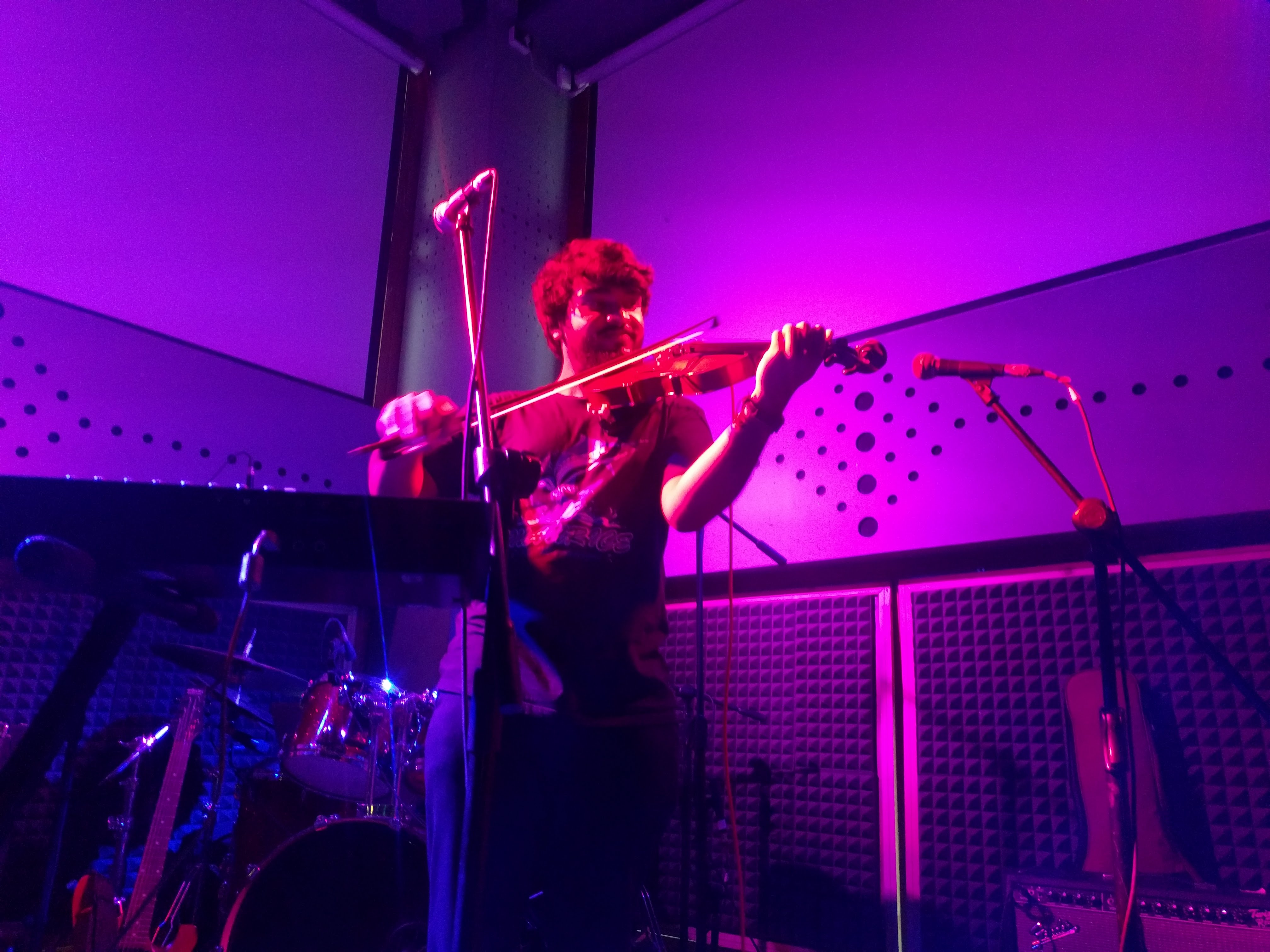 Arpit during the soundcheck. He thoroughly enjoyed his maiden performance.