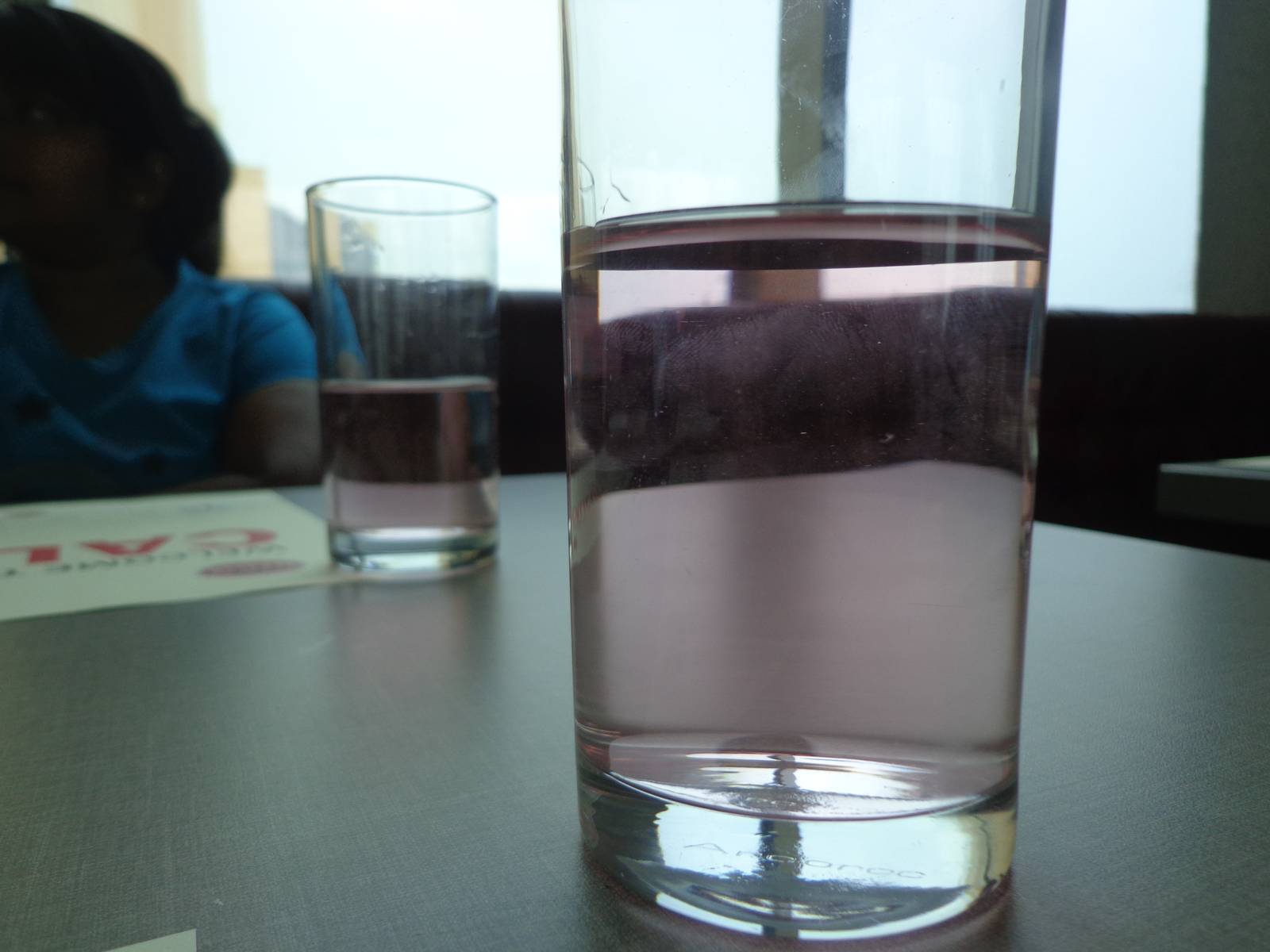The pinkish hue of water is due to the usage of some herbal roots that is supposed to help in digestion.