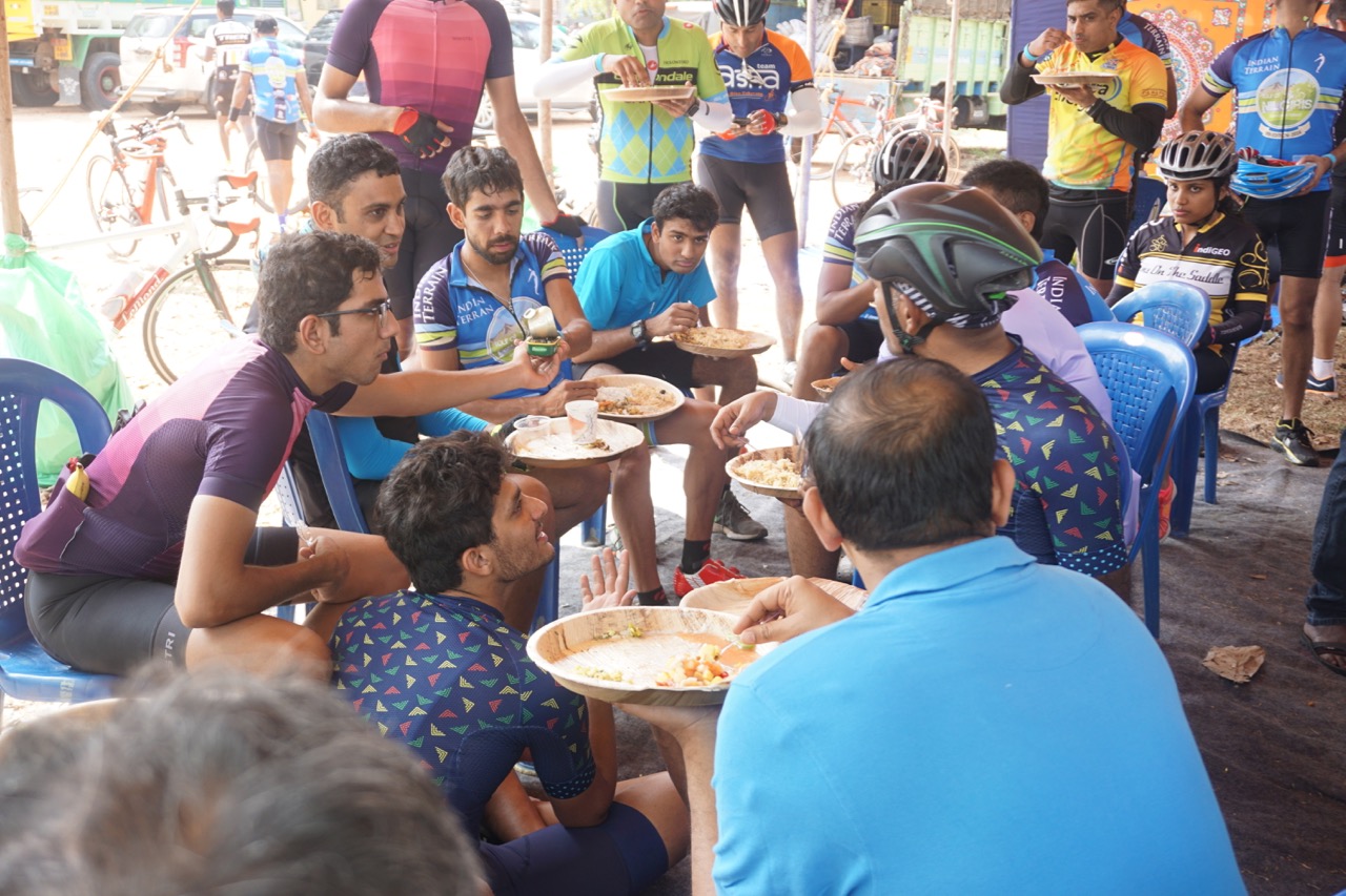 The lunch. The guy with his helmet on is Lord Venky.