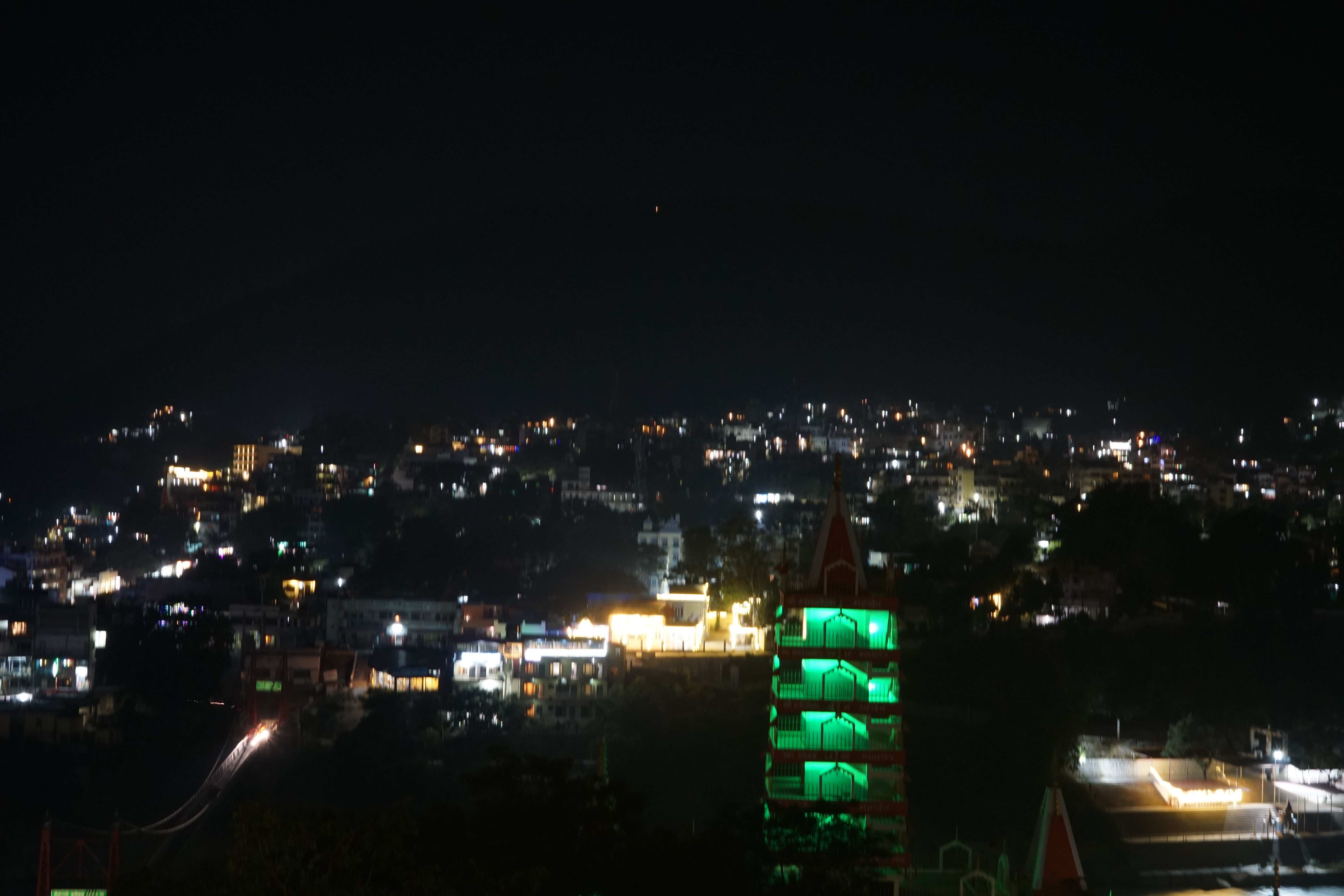 View of Rishikesh from the rooftop of Bunk Stay.
