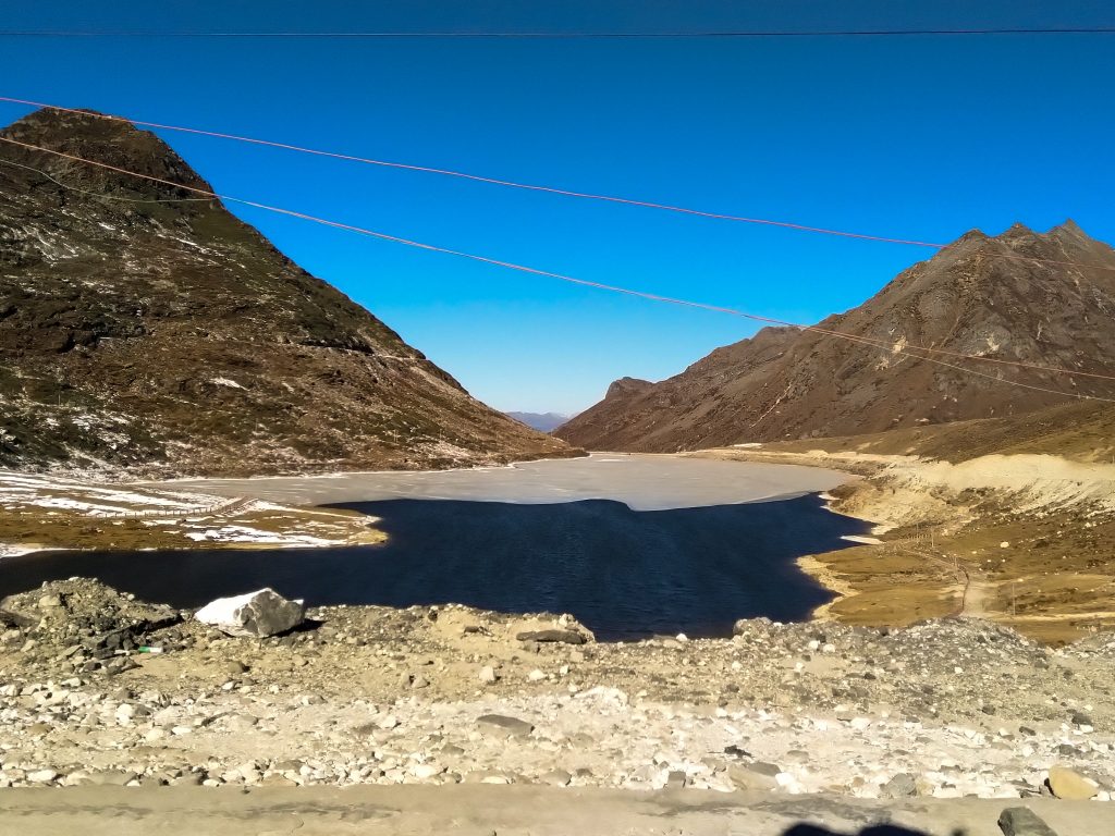 Sela Lake as viewed from the pass.