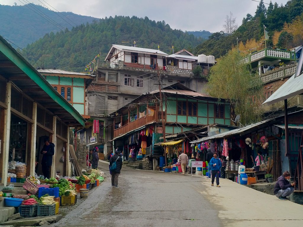 Dirang market. This crossroad is known as charnaala which literally means four roads.