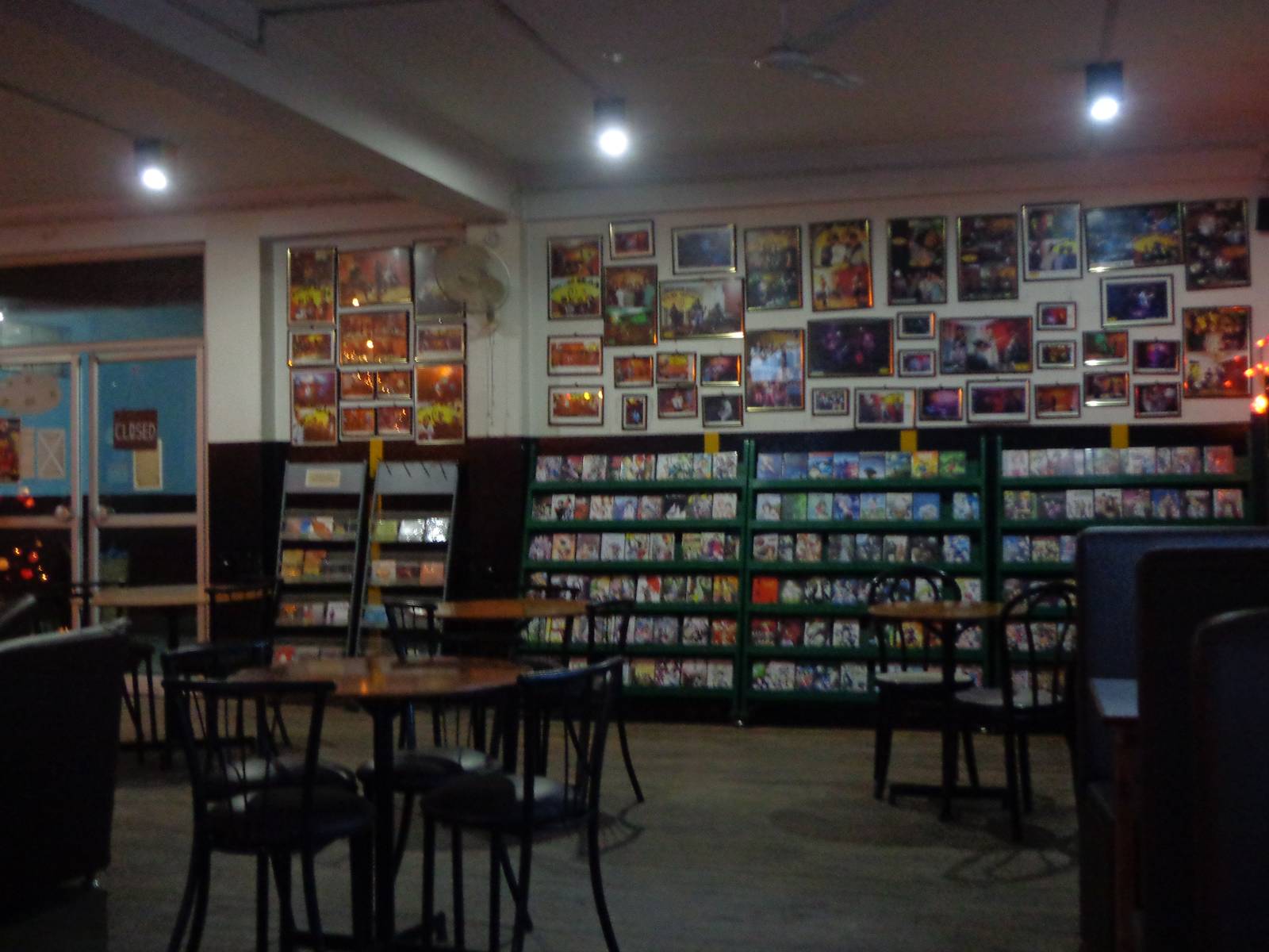 One side of the cafe had bootlegged anime DVDs and original manga volumes.