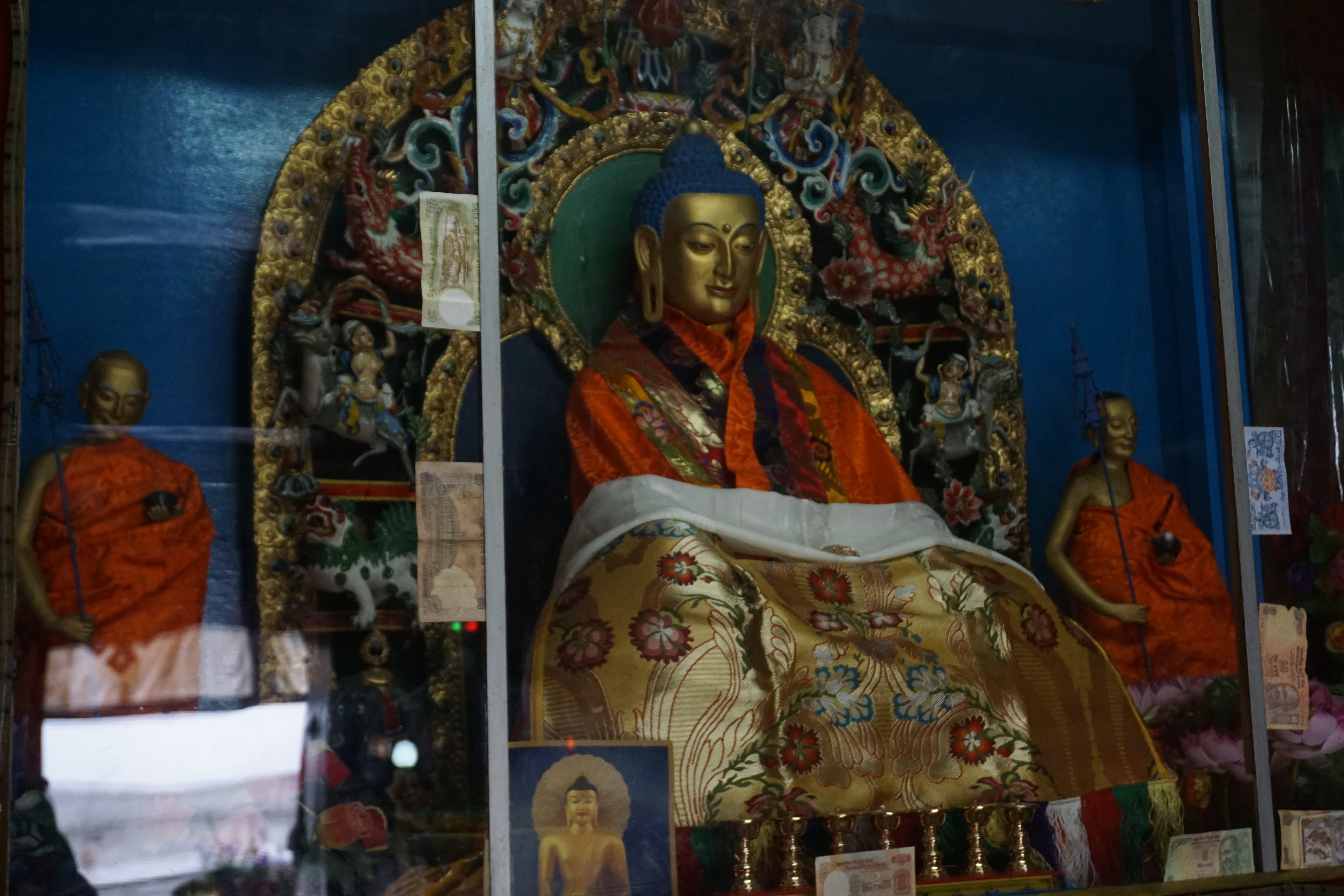 The Buddha statue inside the temple.