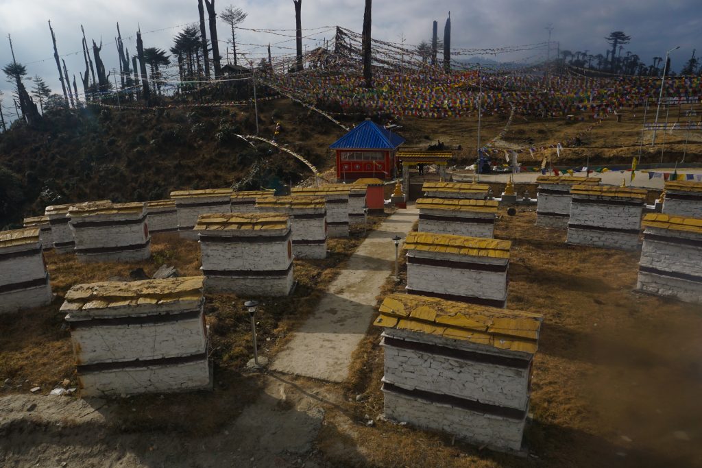 As viewed from the top of the central stupa.