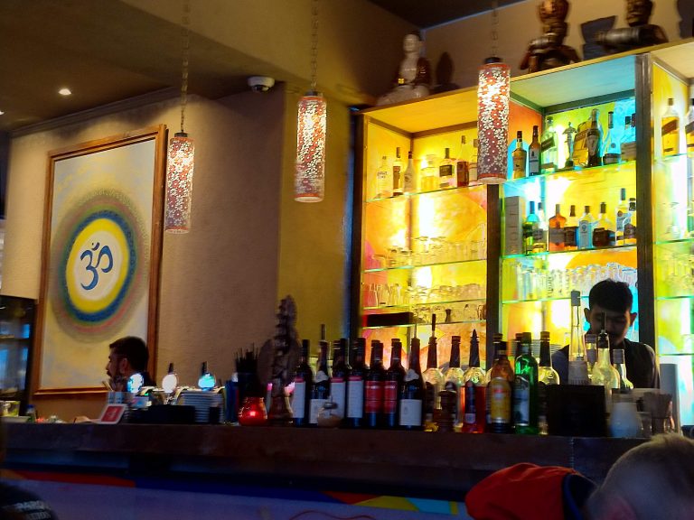 The bar inside Delhi 6. We had Chicken Butter Masala and Lamb Rogan Josh.