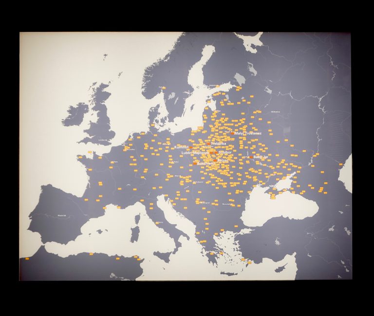 The distribution of concentration and extermination camps. Although most of it happened in East Europe, most memorials are in the western part.