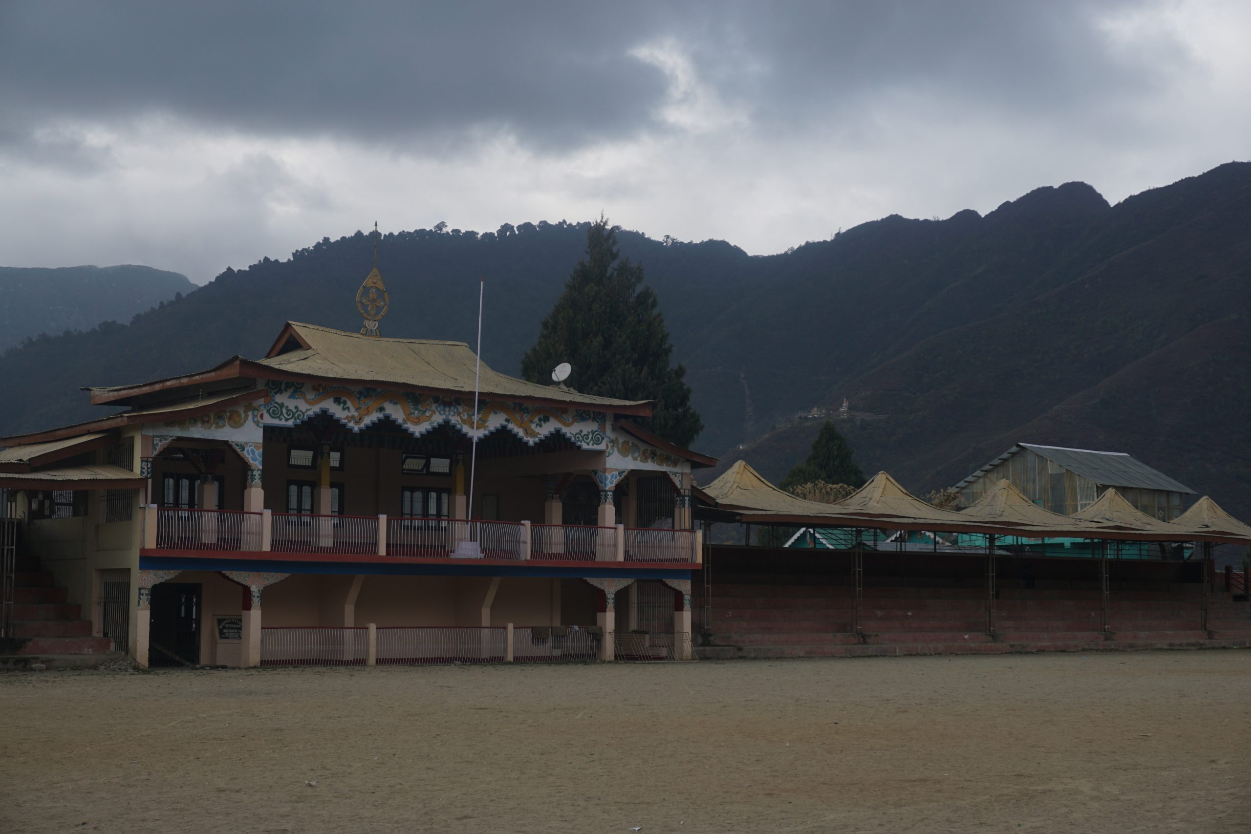 Bomdila staduim and its VIP gallery.