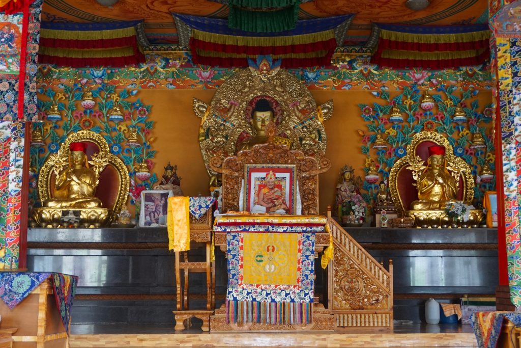 The trail from Hikkim ends behind Kaza monastery. This is the main prayer hall.