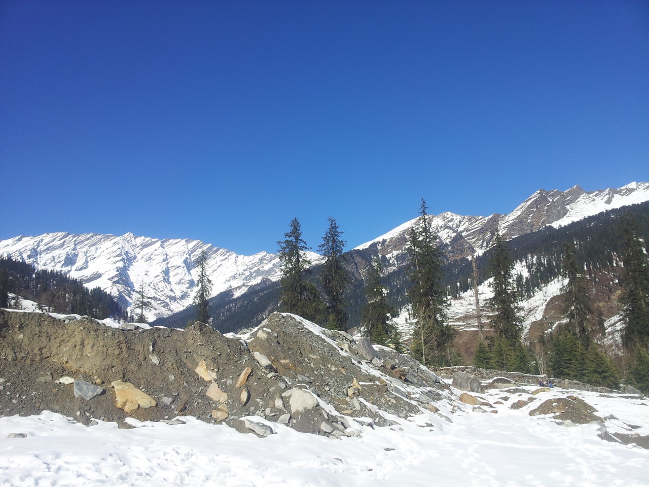 The view of the mountains on the other side.