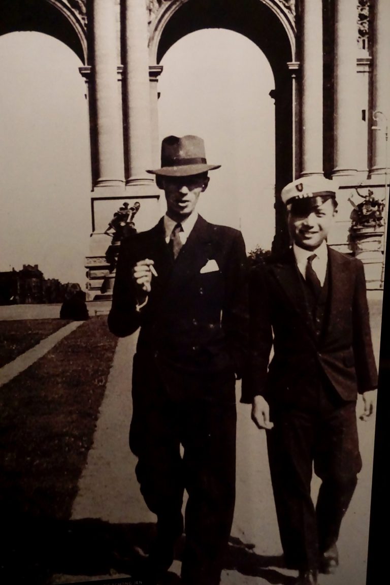 This is Hergé with Zhang Chongren, who would inspire the character Tchang from The Blue Lotus and Tintin in Tibet.