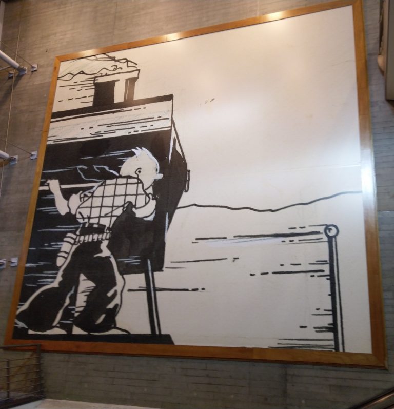 This panel is at the entrance of Brussels-Midi, towards the left.