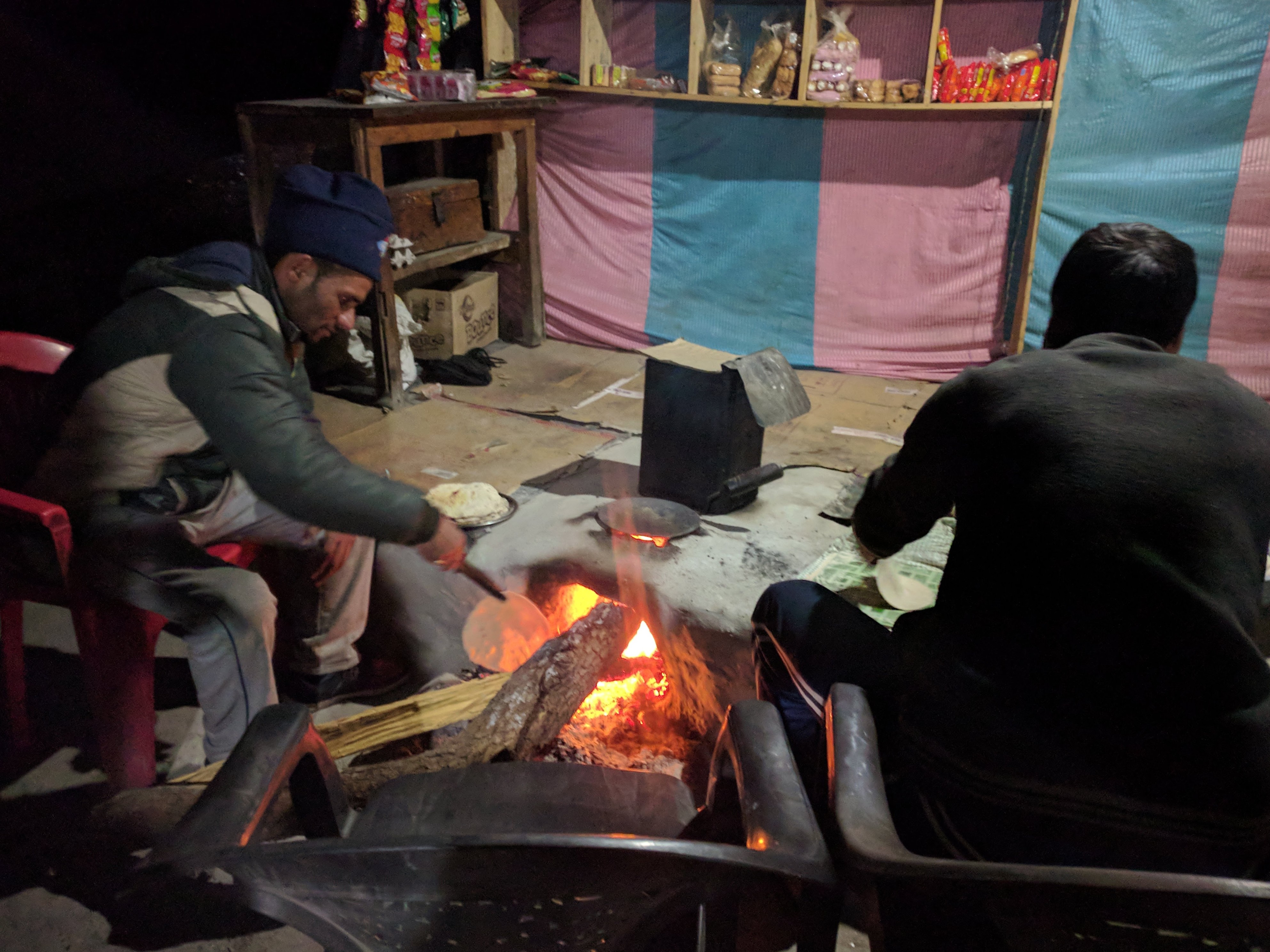 The same earthen oven was used to make rotis, boil water and was used as a heater.