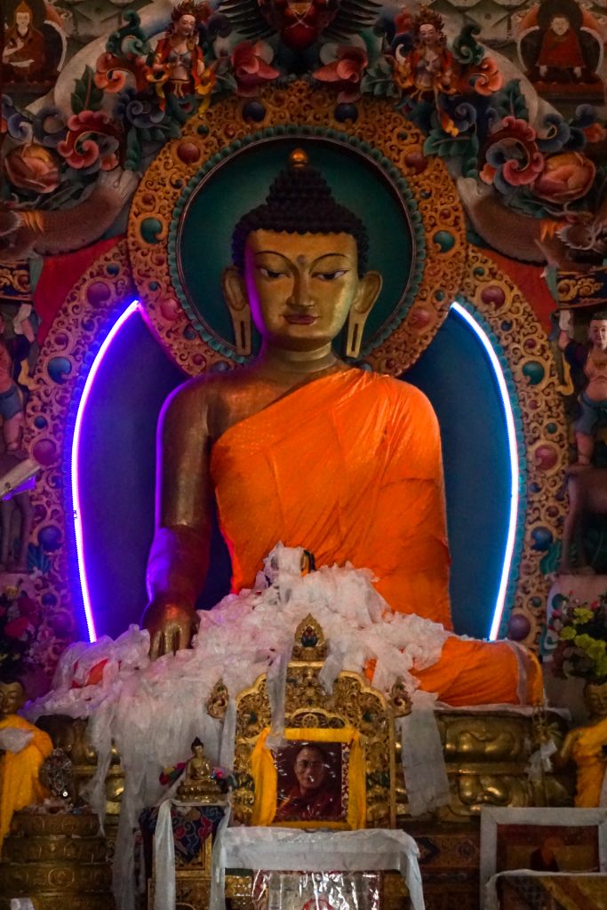 The Buddha statue inside the prayer hall is one of the largest in that region.