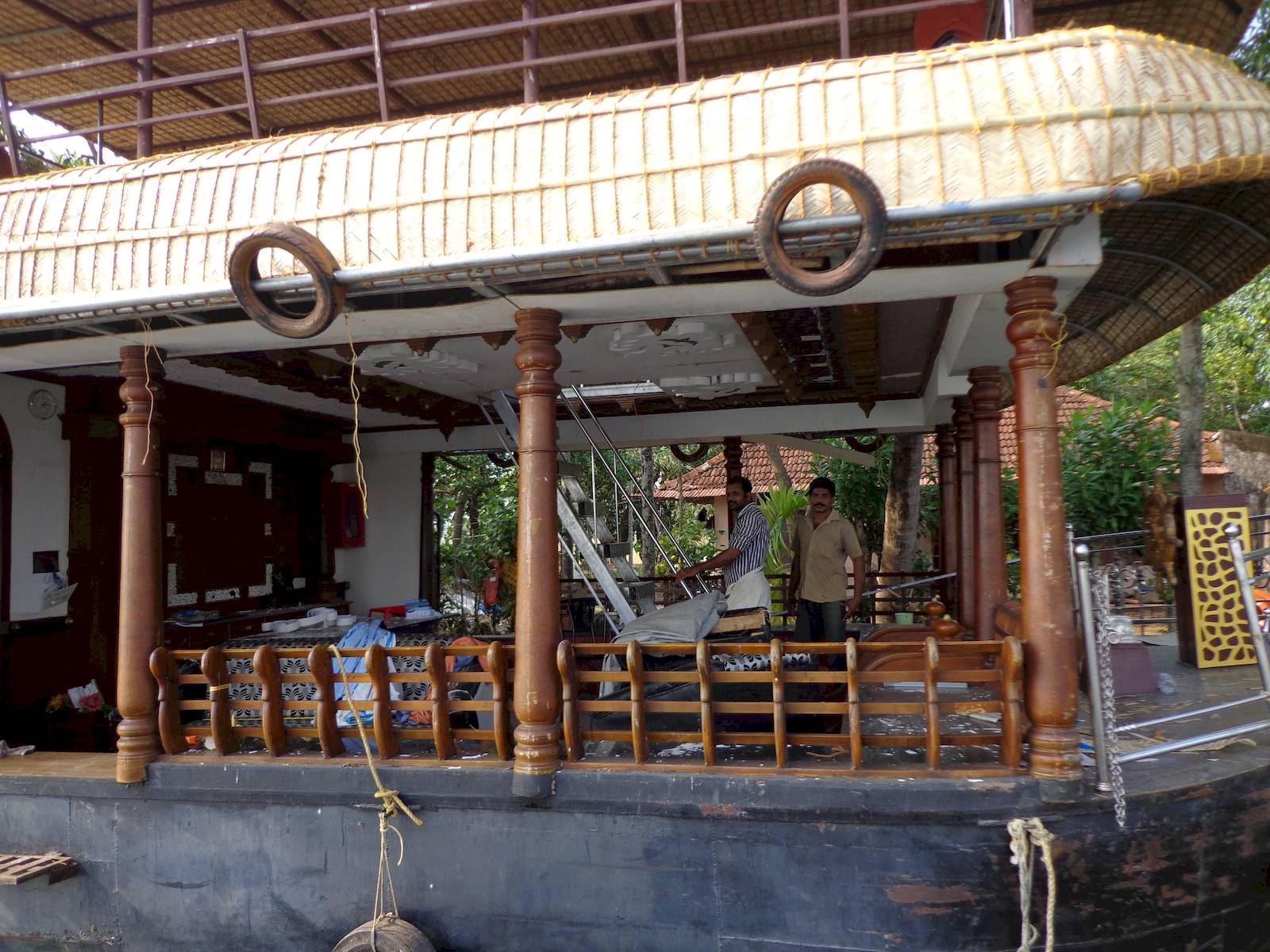 Cabin overhauling of a house boat in progress.