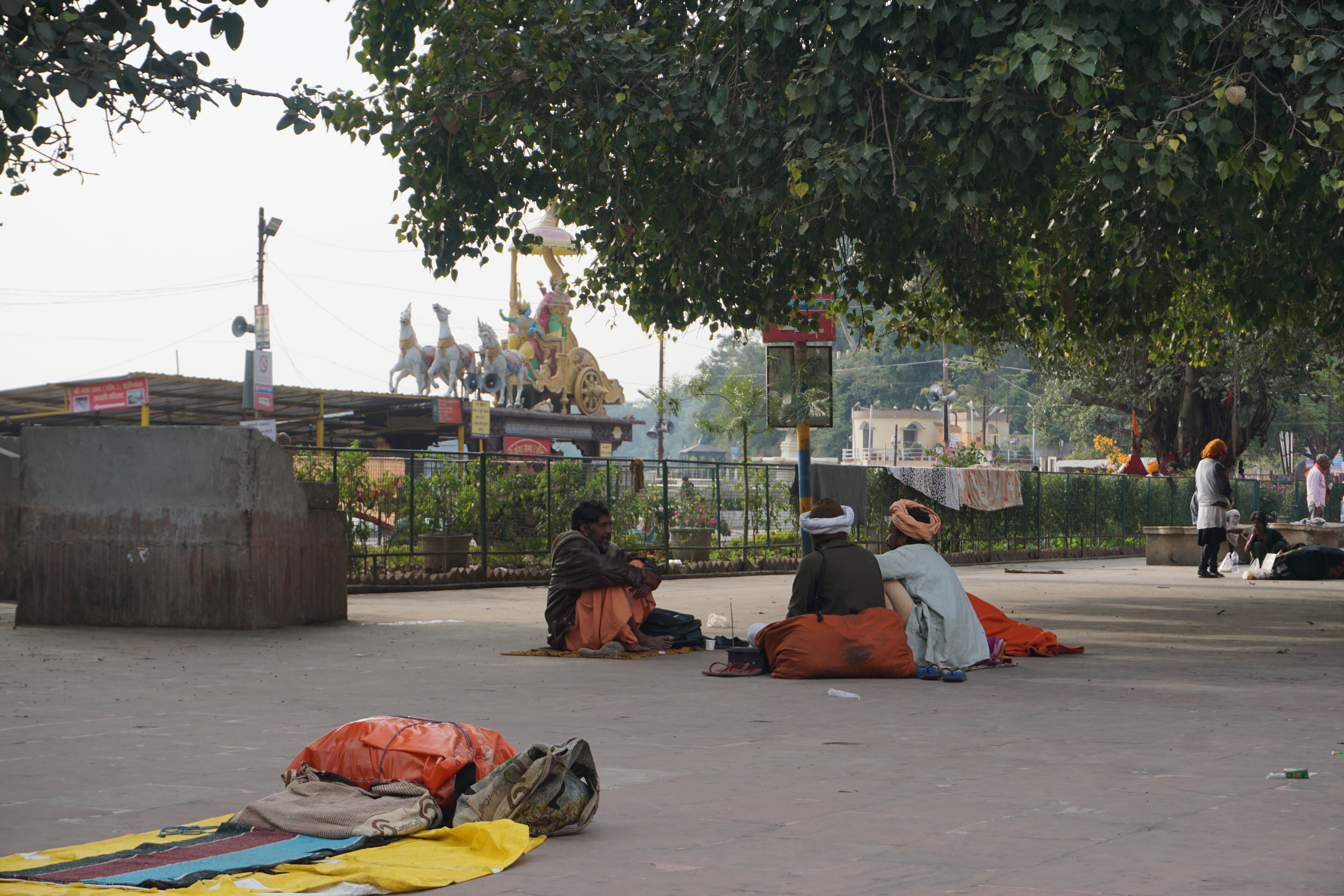 Sadhus like these wandered around the ghats and slept at dharmashalas.
