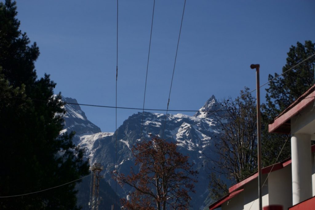 Kinnaur Kailash range from Reckong Peo Post Office.