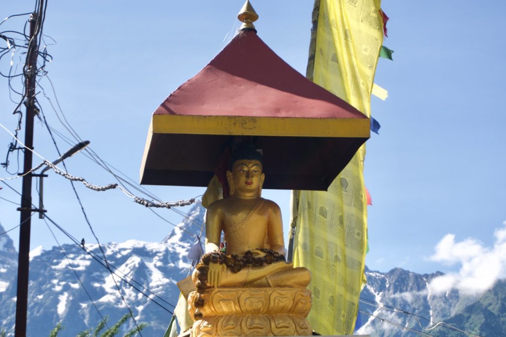 The Buddha statue outside the monastery.