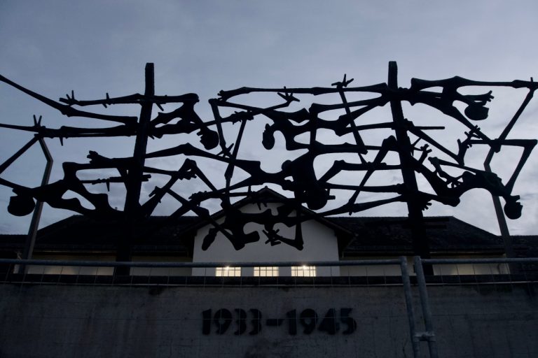 A memorial sculpture outside the camp ground. (by Nandor Glid)