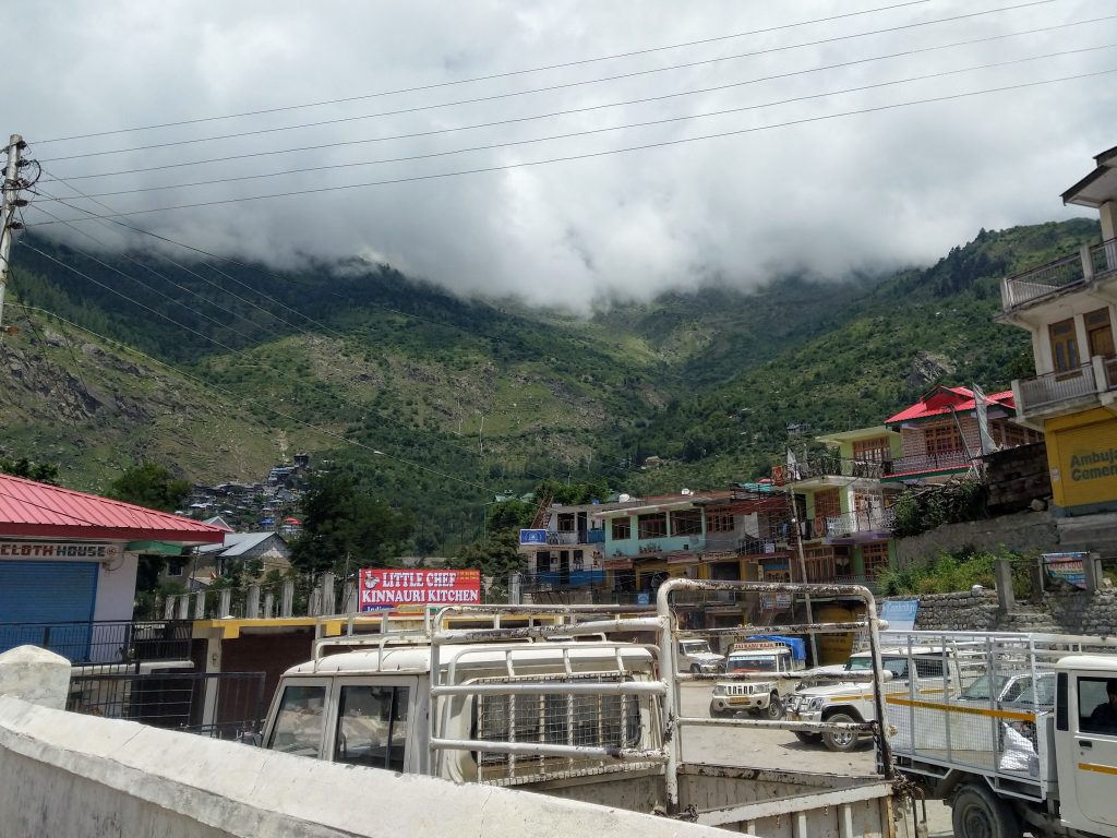 Sangla village from its bus stand. The bus stood for a brief moment here and for a longer duration near the post office.