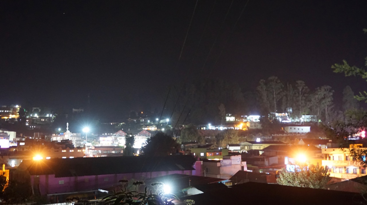 Ooty lights itself up at night.