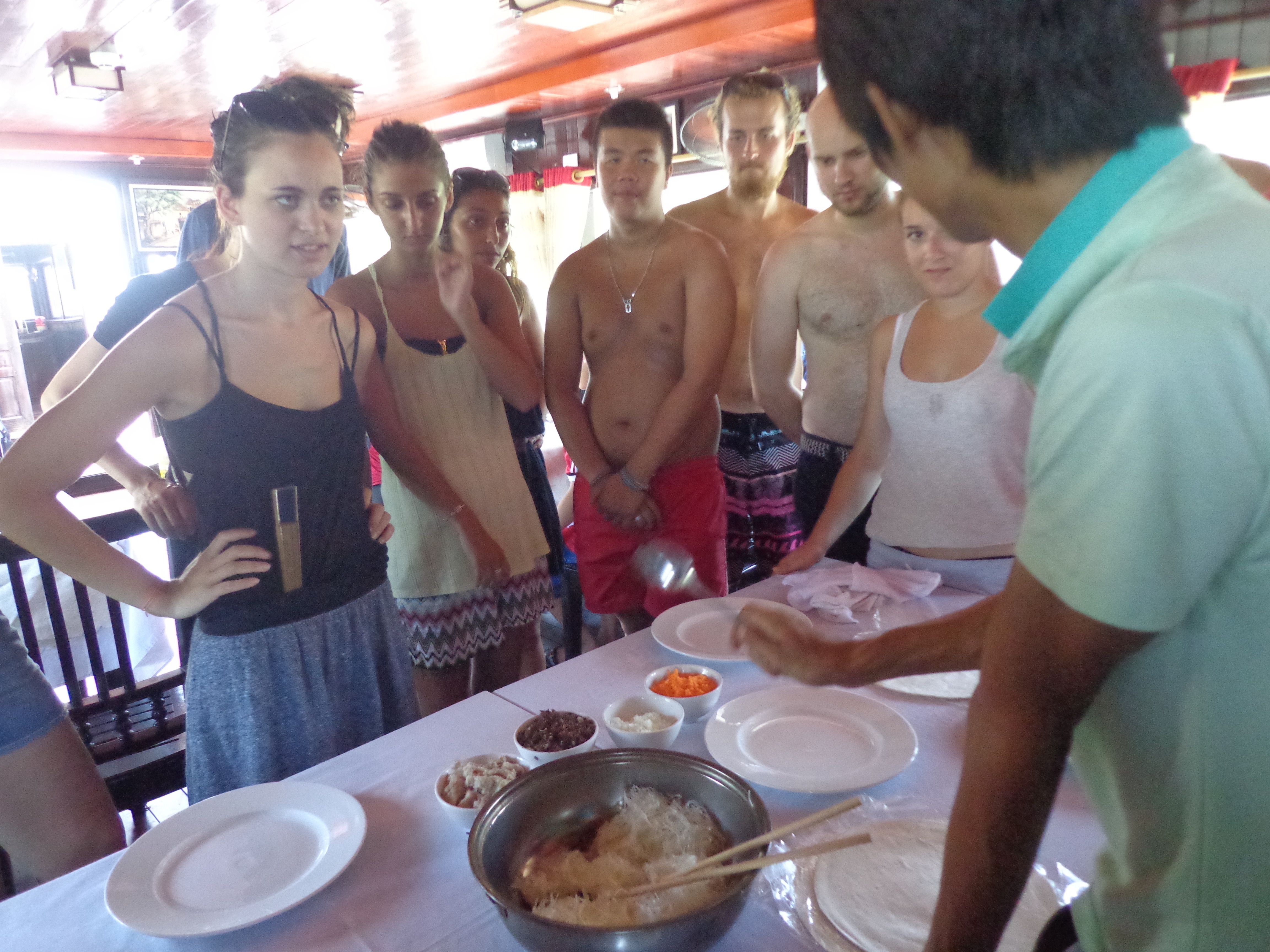 Puong explaining the process to everyone.