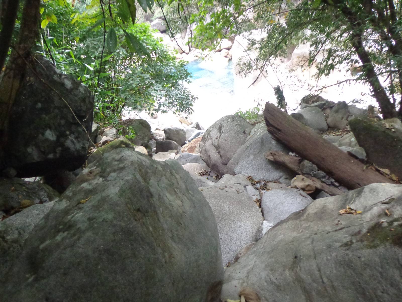These rocks form the bed for the water stream that flows from Rainbow