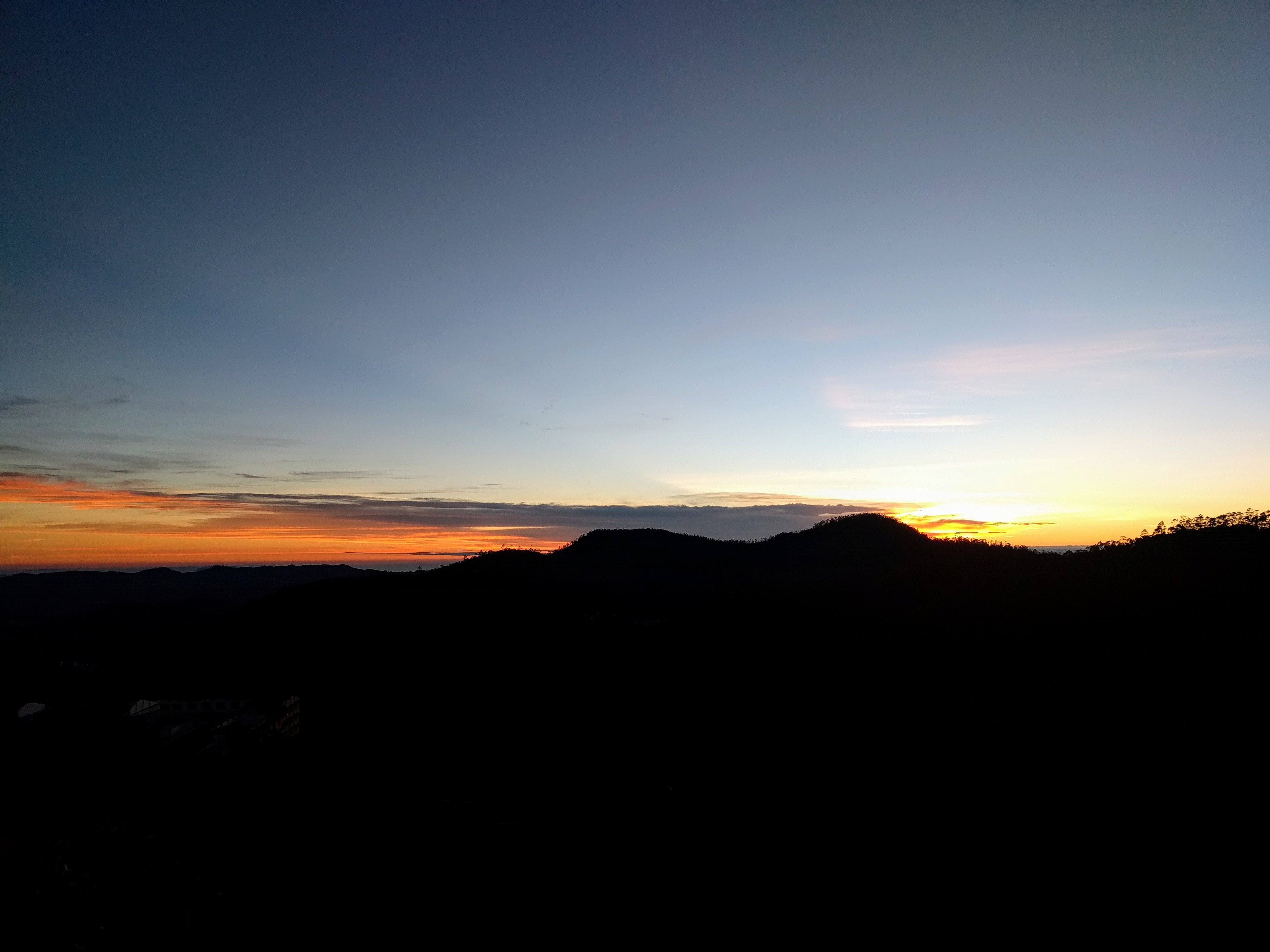 The beautiful sunrise in Ooty