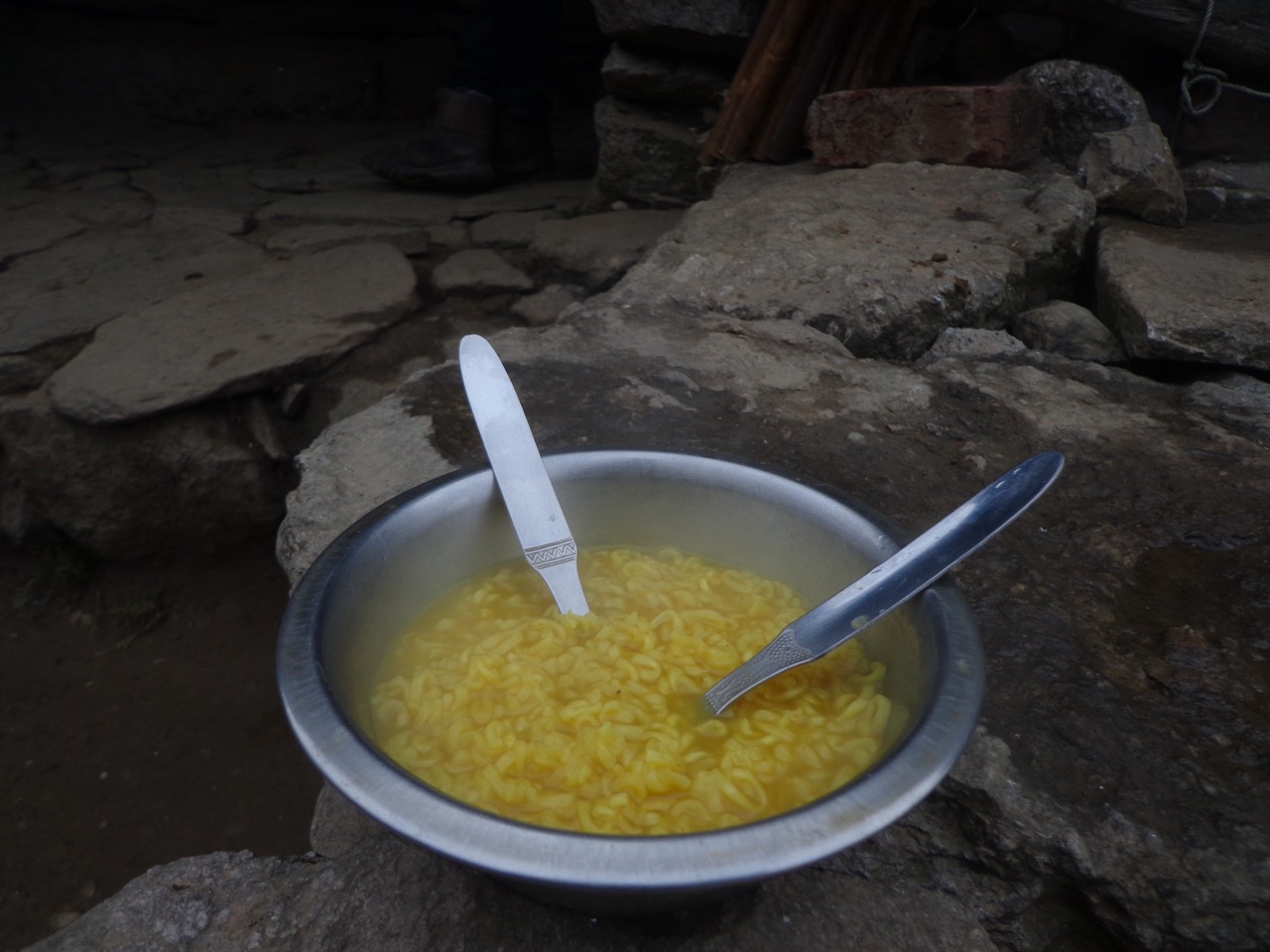 An expensive bowl of Top Ramen. It was godsend after the trek. I had to eat it really quick (even by my standards), otherwise it would go cold.