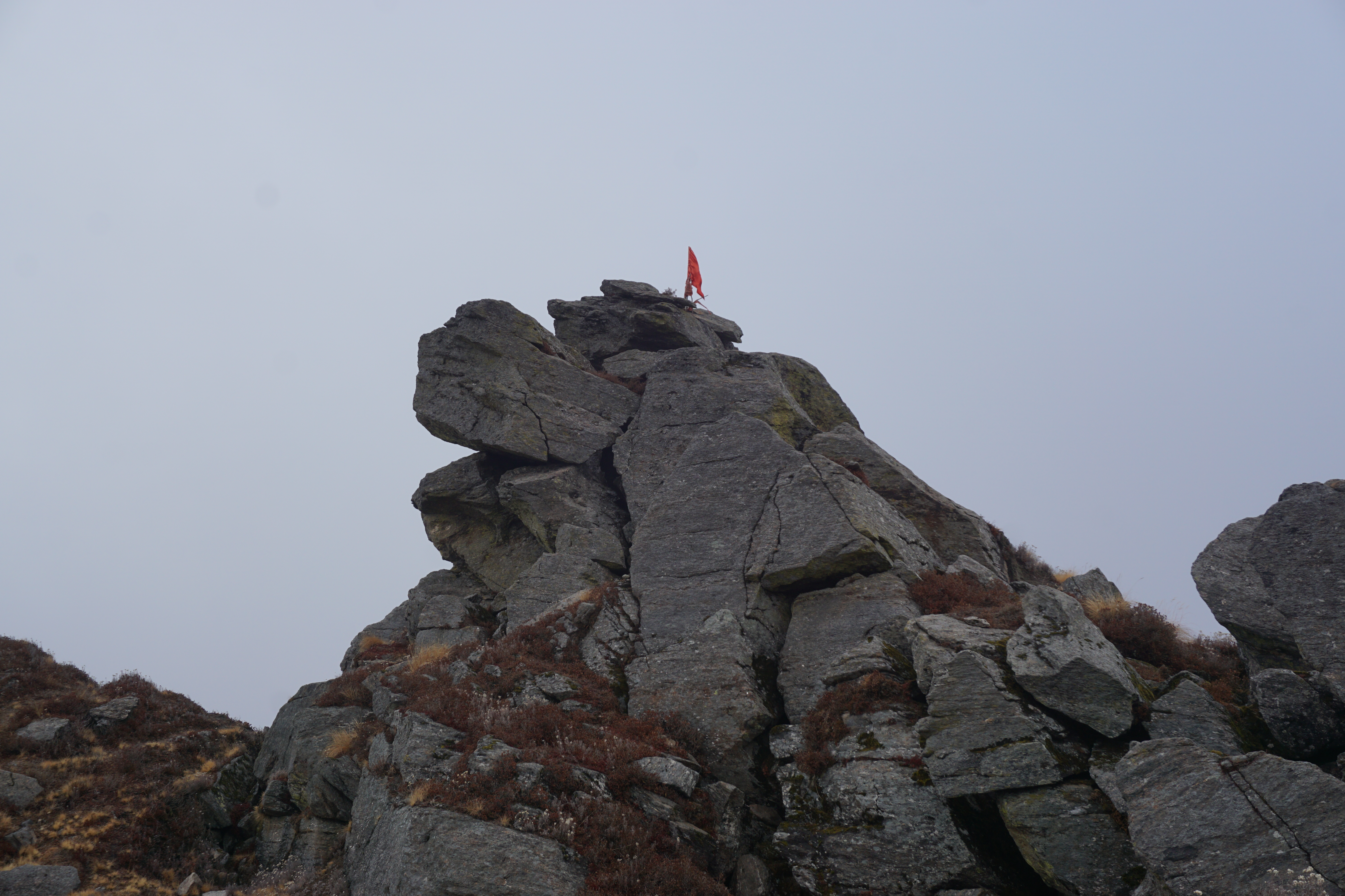 The hill with ITBP marker flag for their training.