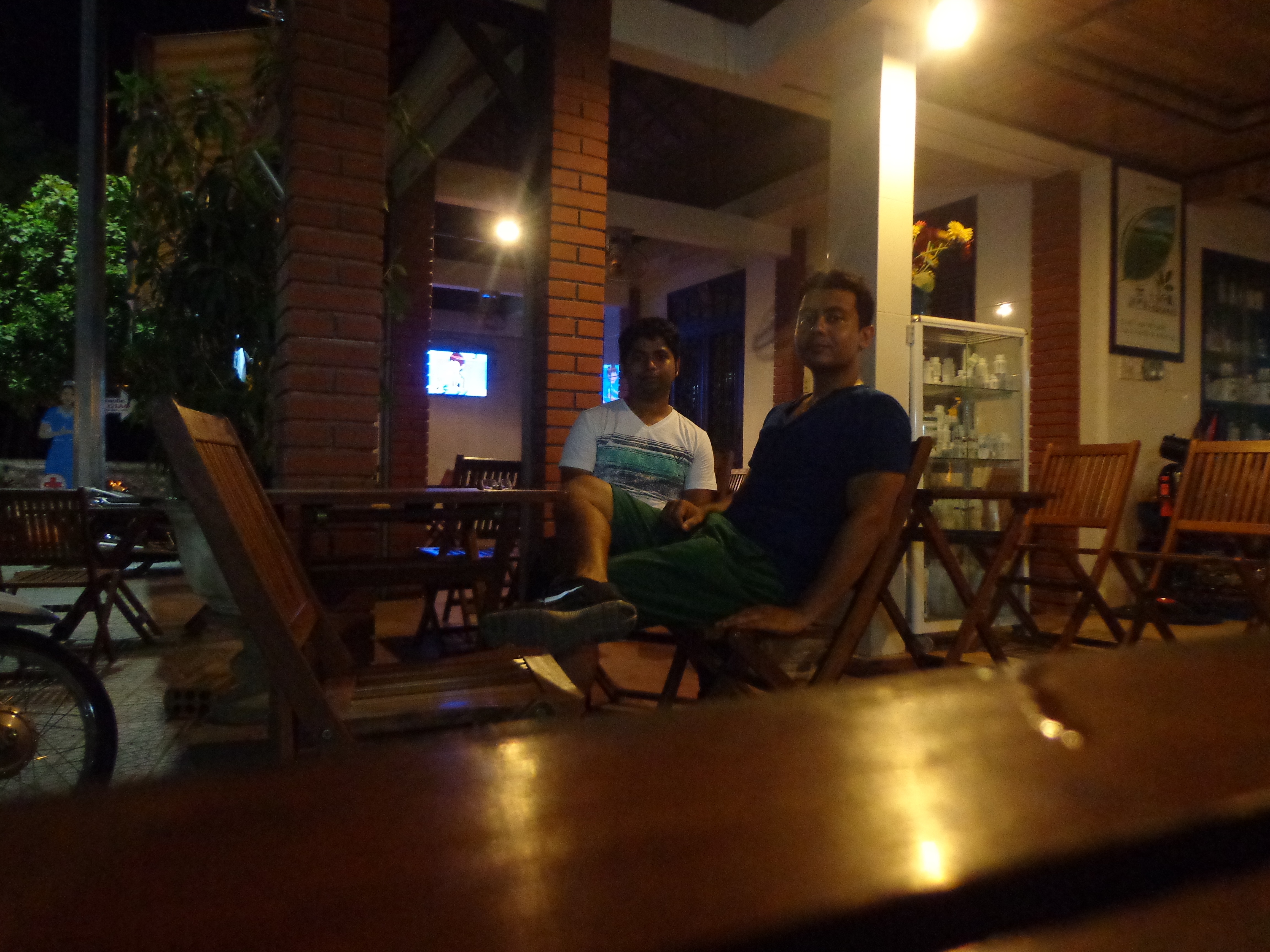 Me and Nandy posing in front of my camera on timer.