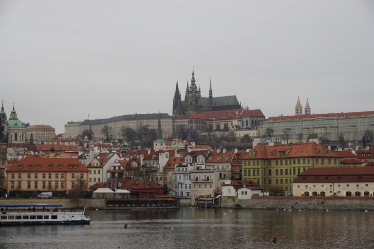 View of Prague from the bridge.