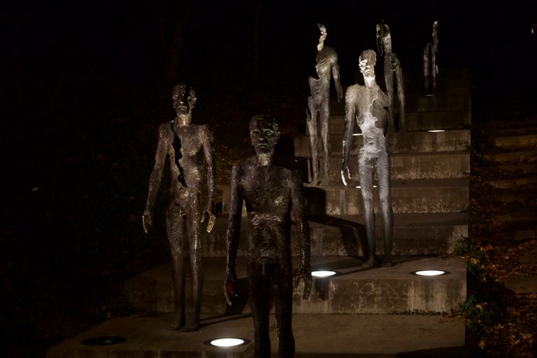 Czechoslovakia was a communist state from 1945 to 1989 until Velvet Revolution happened. This memorial looked even ghastlier in the evening light.