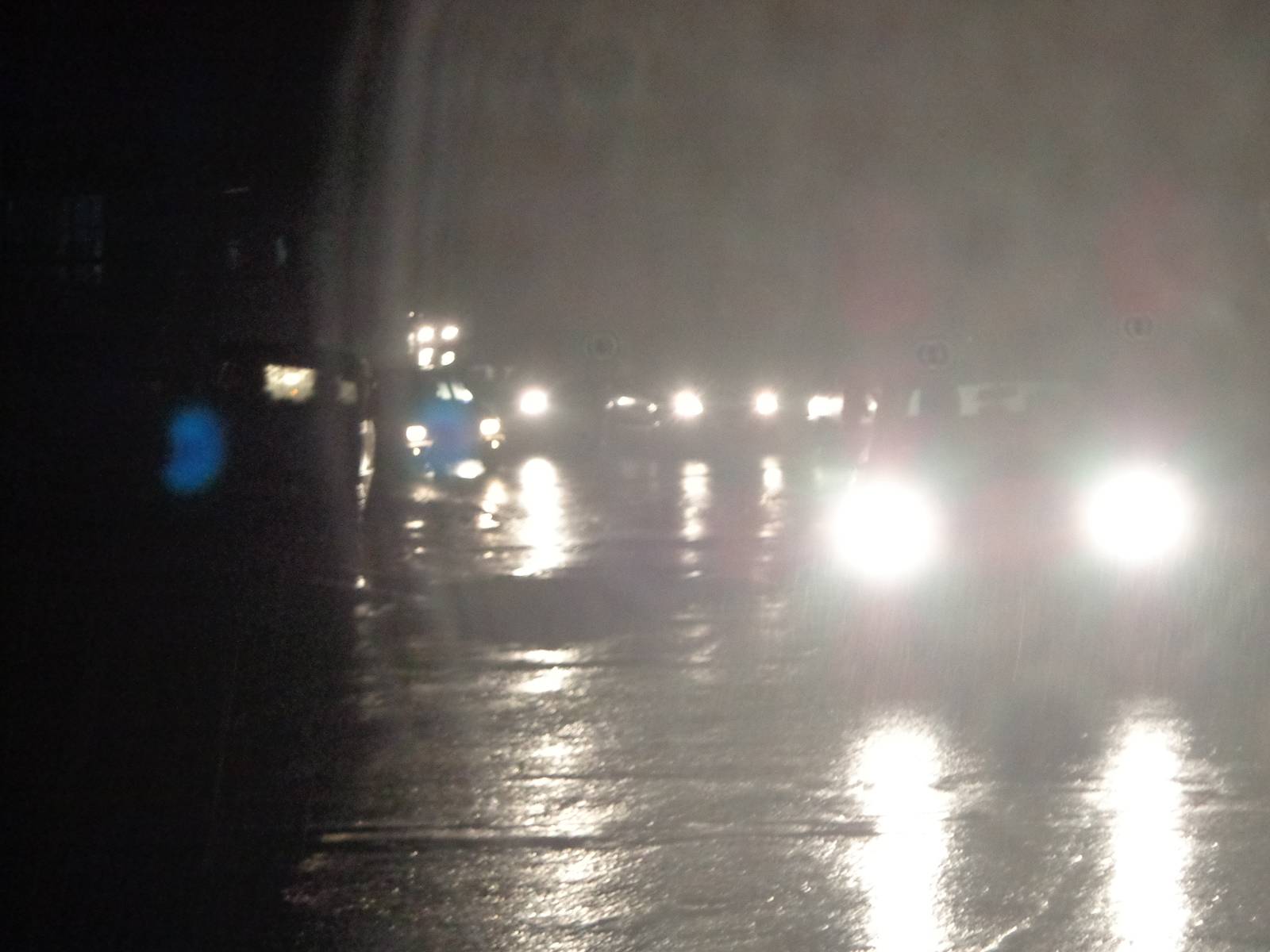 By evening, the drizzle intensified.