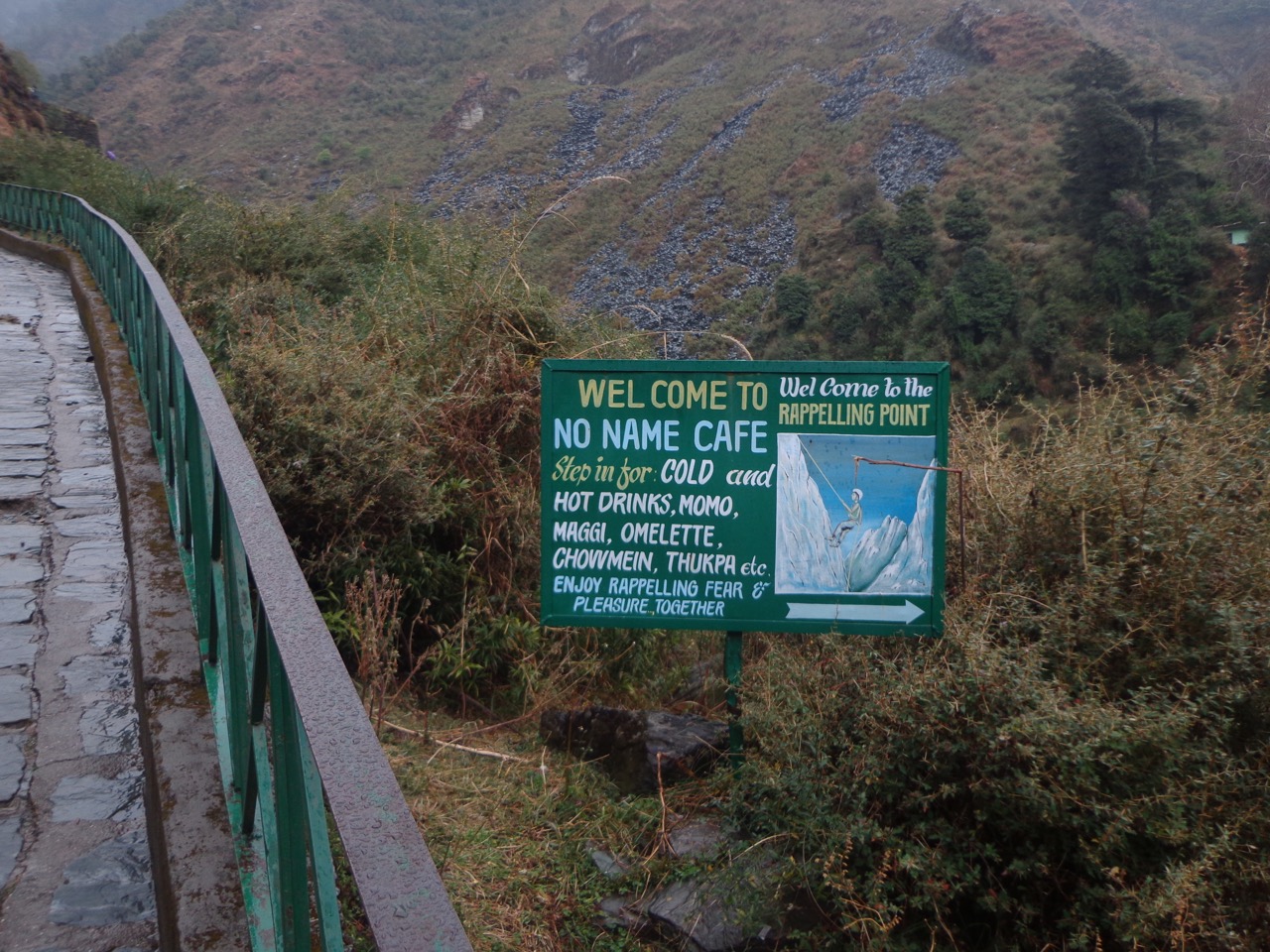 There are many shacks that serve tea, eggs and Maggi. Here is one that did not spend too much time naming itself.