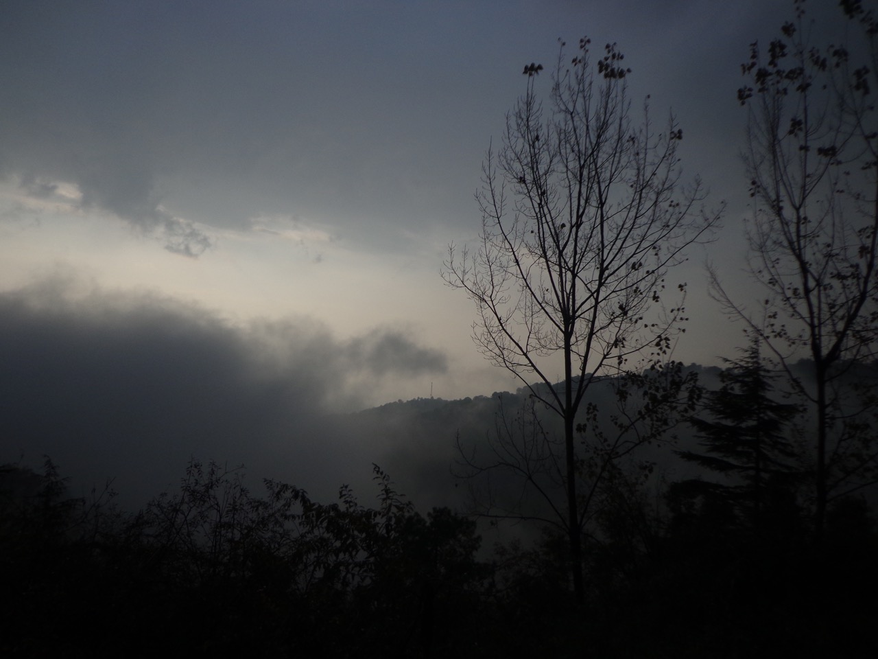 The Sun was trying to break through the clouds.