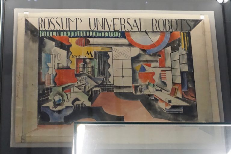 Karel Čapek coined the term robot. This was the layout of the stage for the premier.