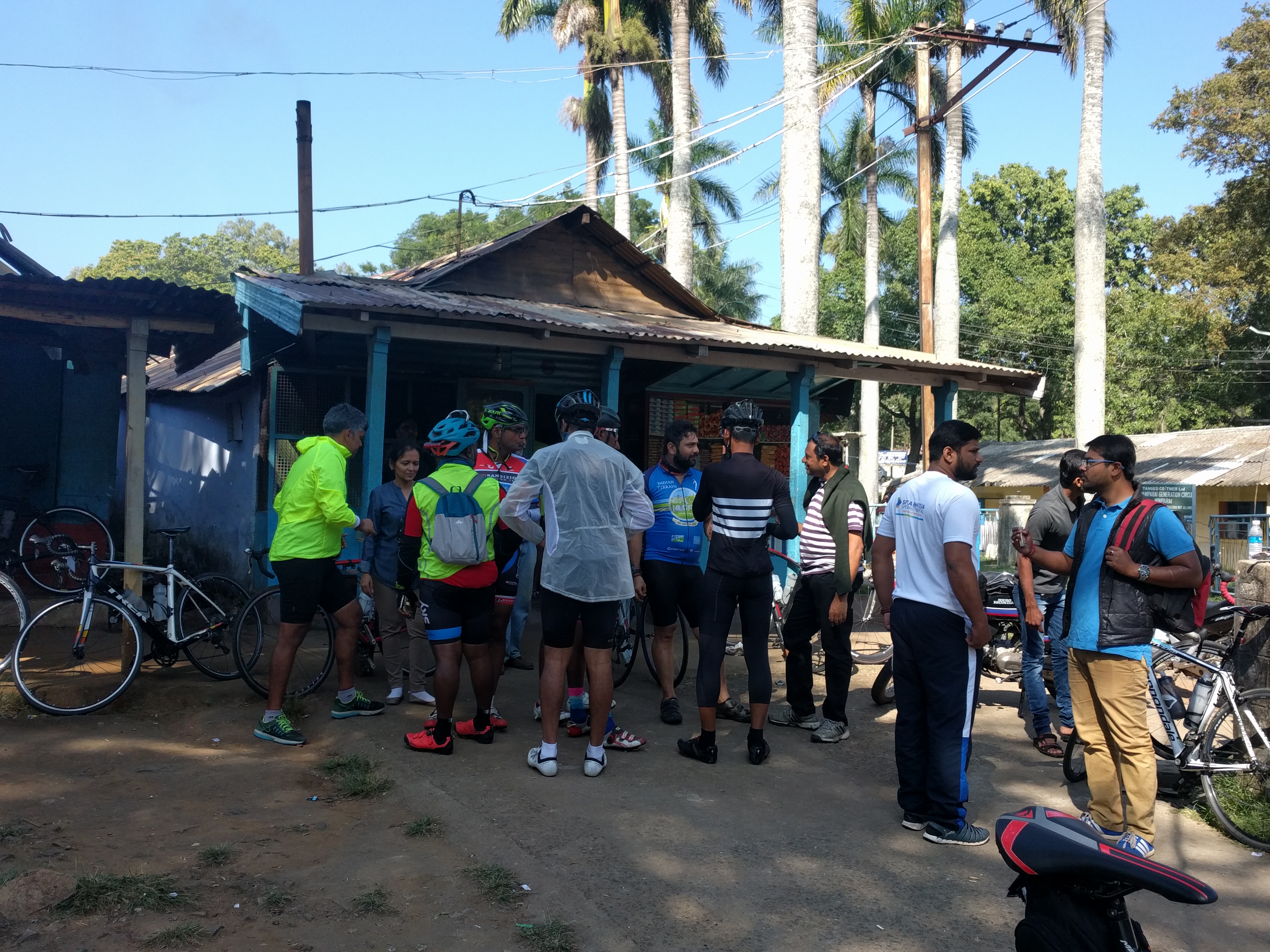 Riders gathered up at this (now famous among TfNers) Attakatty shop.