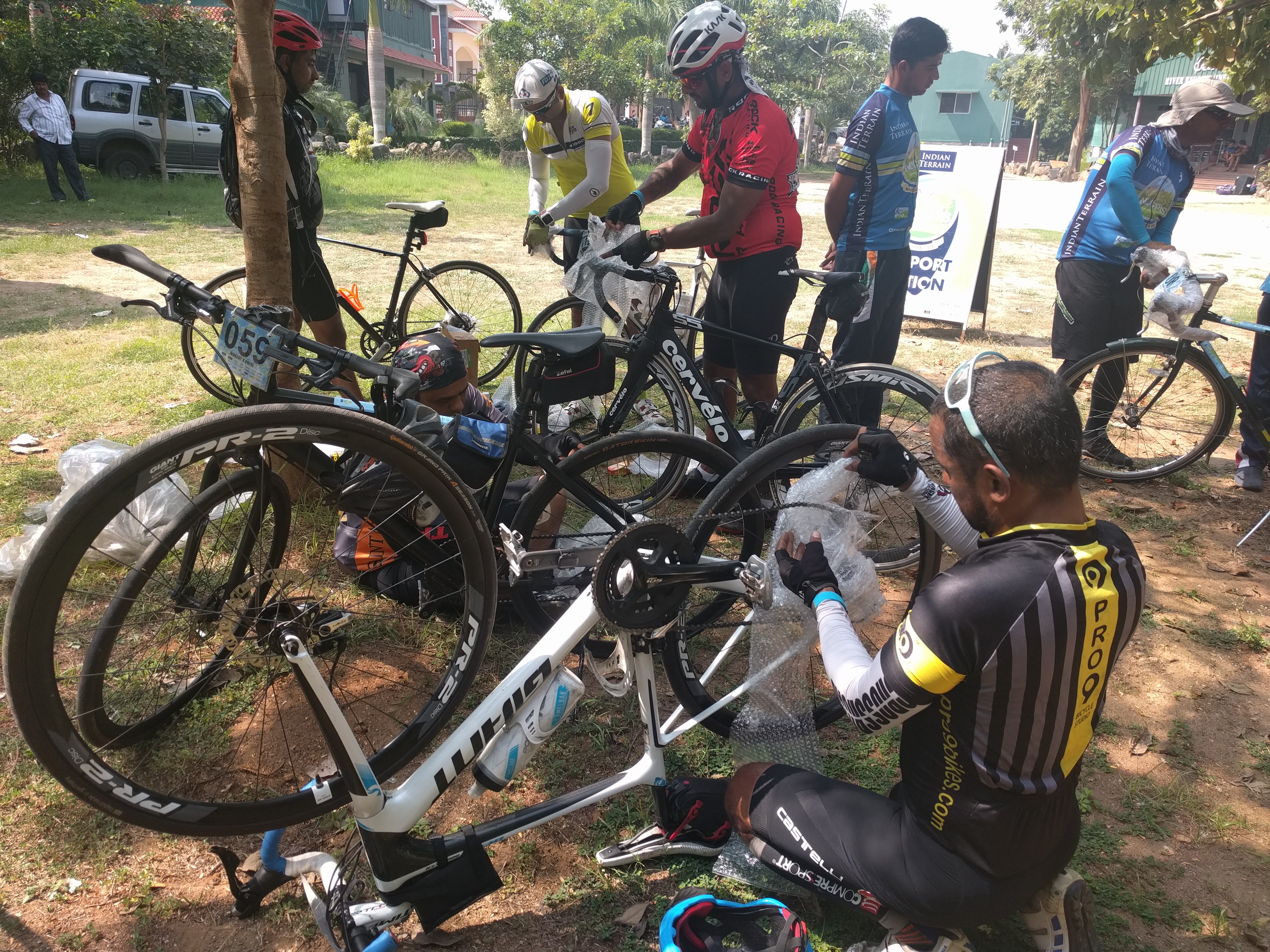 We bubble wrapped our derailleurs and shifters. These are some of the most expensive components on a road bike.