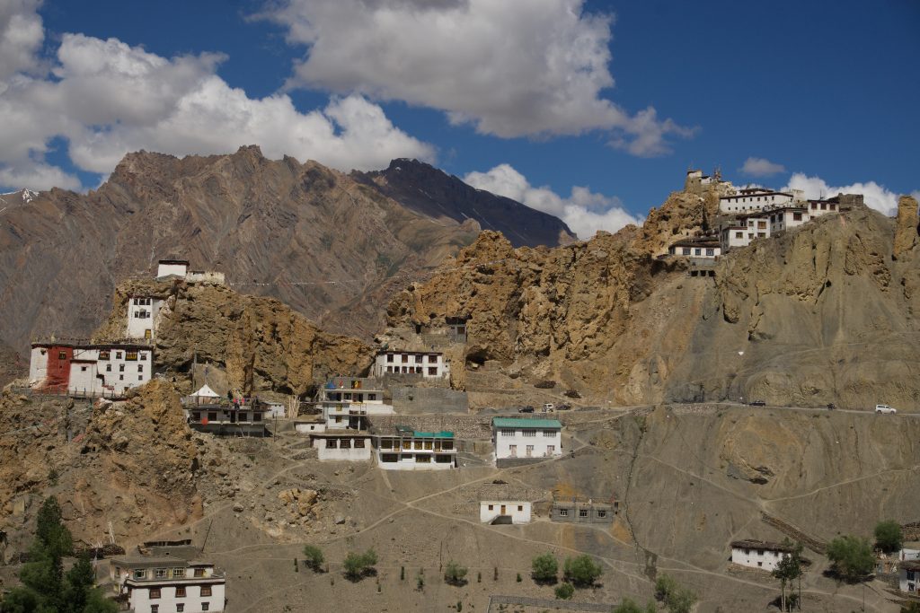 The old monastery (top-left) and the fortified palace (top-right).