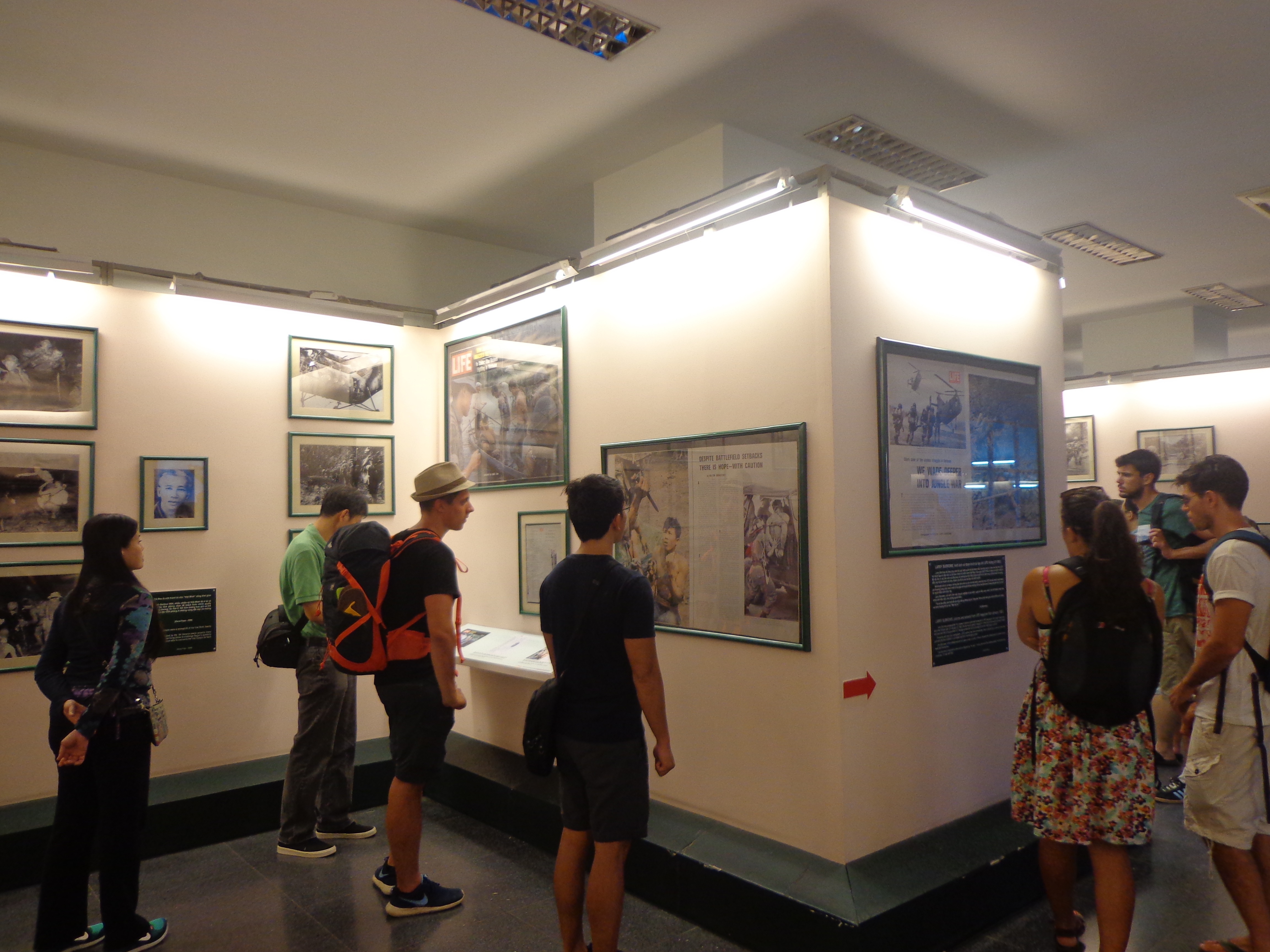 Walls full of pictures of a tragedy and an aftermath.
