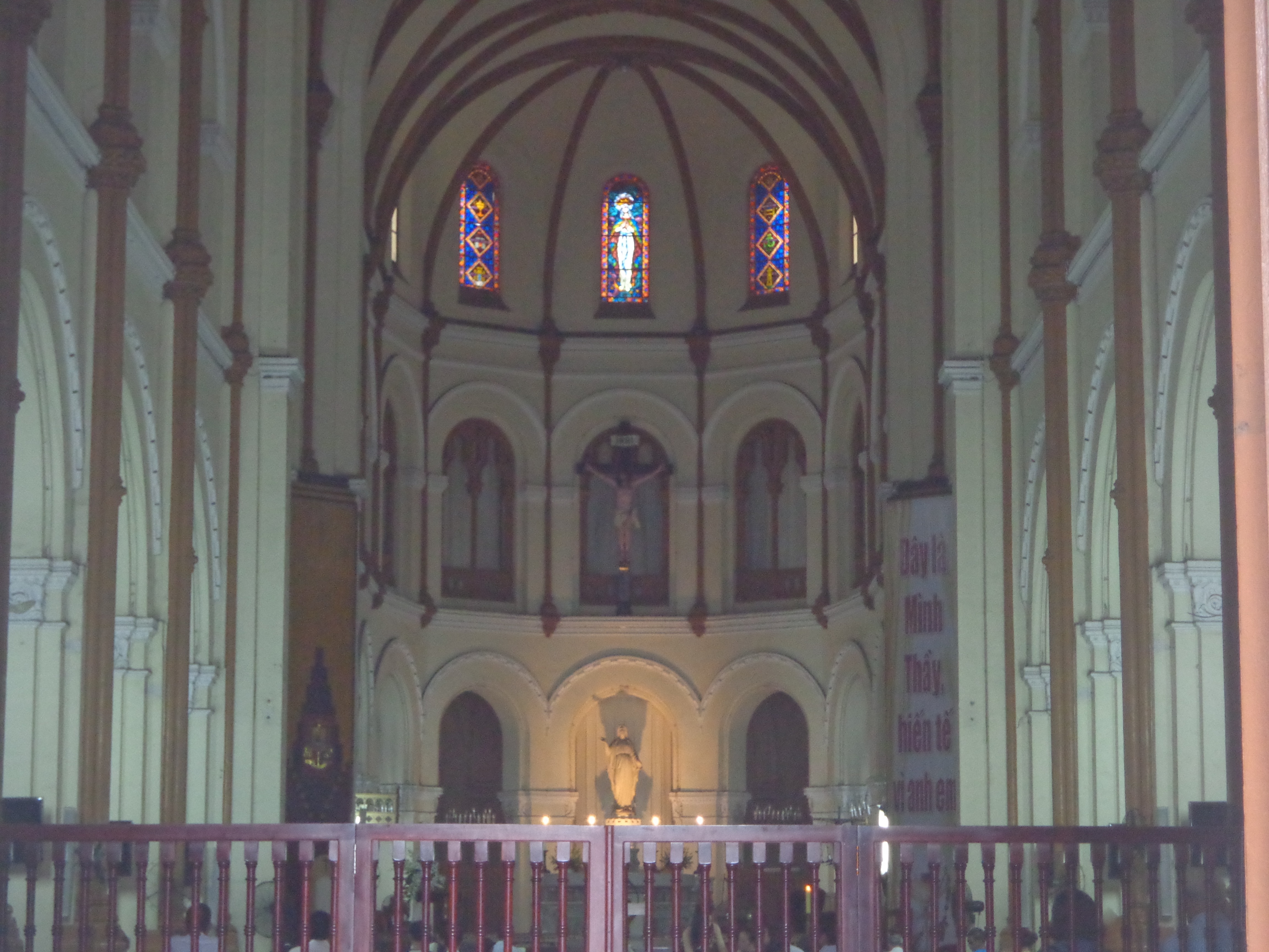 I shot this ongoing session inside the cathedral through the grills of the gate.