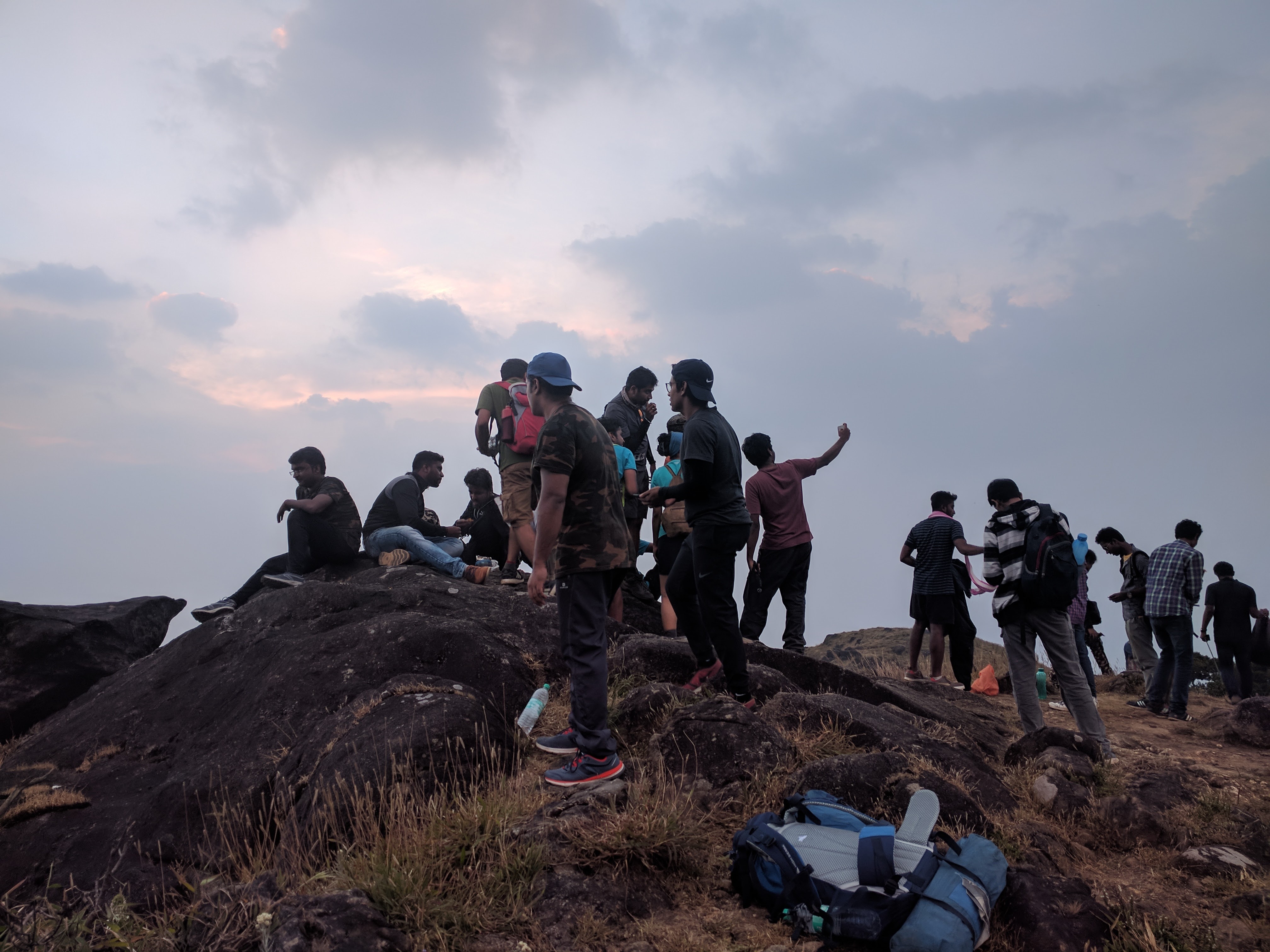 Apart from us, there were three more groups on the top of Shesha Parvat.