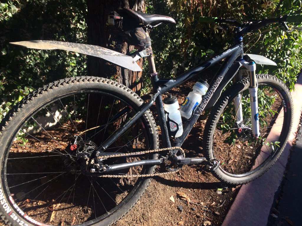 These are plastic, cantilever, clip-on fenders used on MTBs for temporary protection. If you are riding trails, you wouldn&rsquo;t mind a few splashes on your back. Image: patski@MTBR