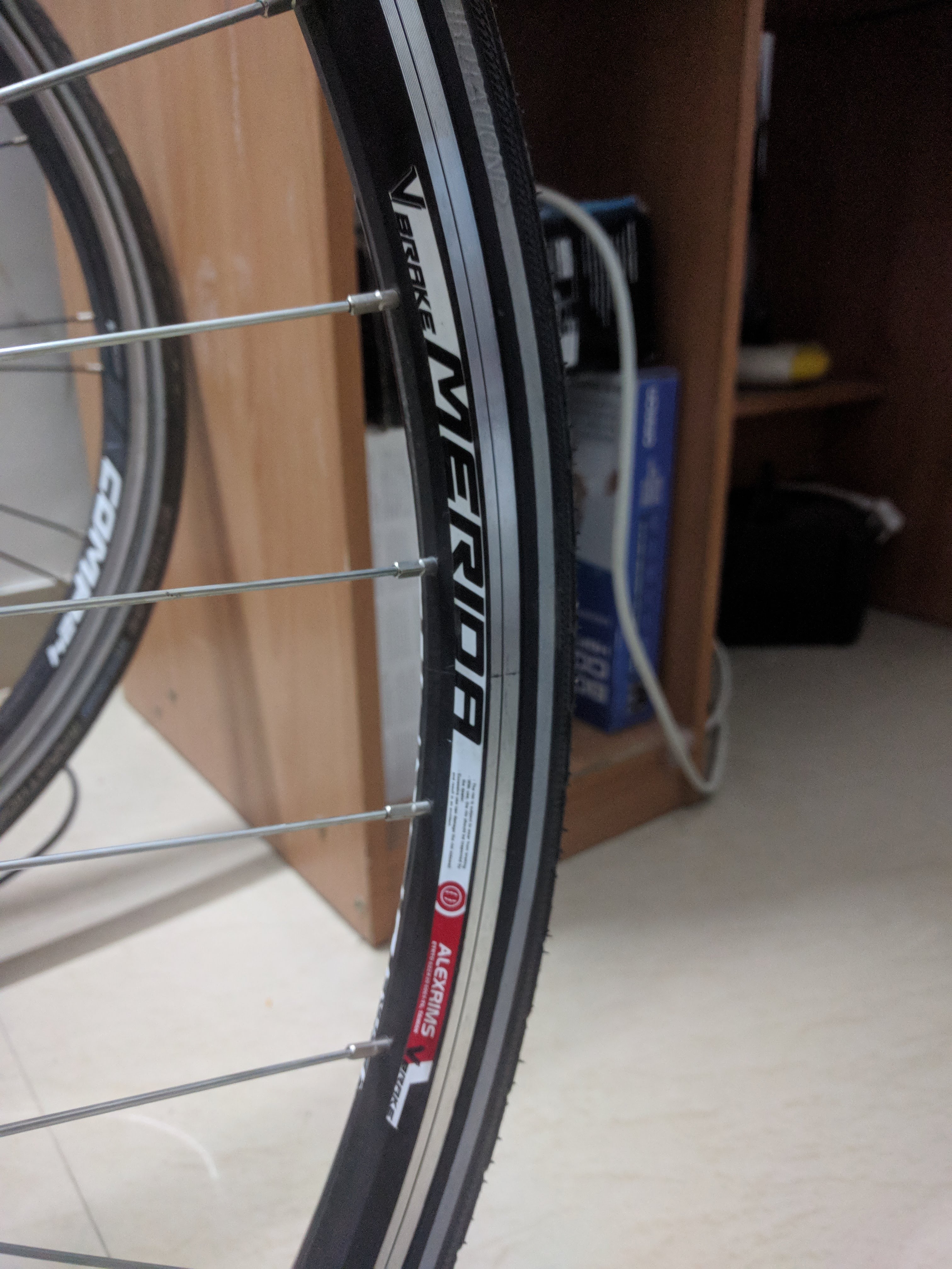 These are Merida Crossway 15V&rsquo;s by Alexrims. Inexpensive, decent and should be able to take a beating!